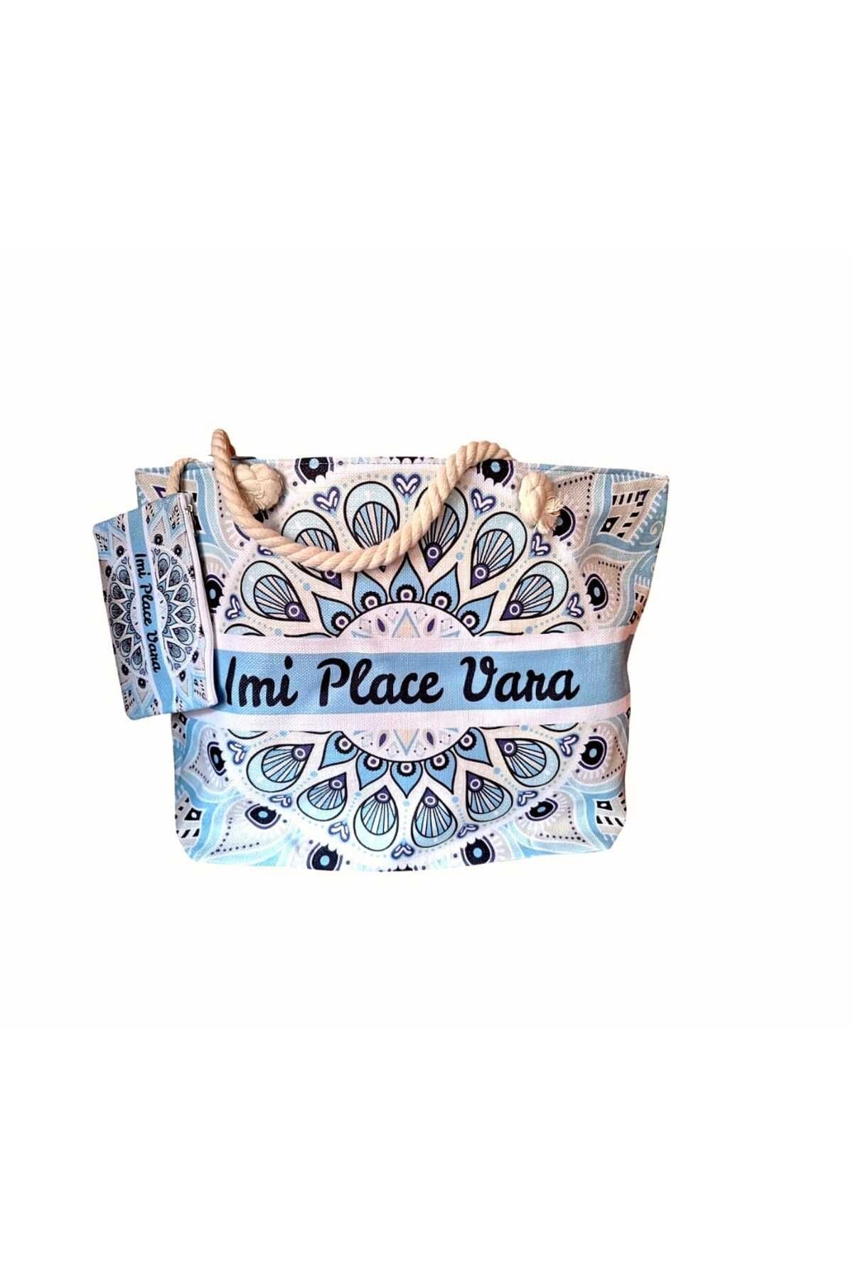OEM Geantă De Plajă Mare Cu Design Estival Și Portofel Asortat Unisex - One Size