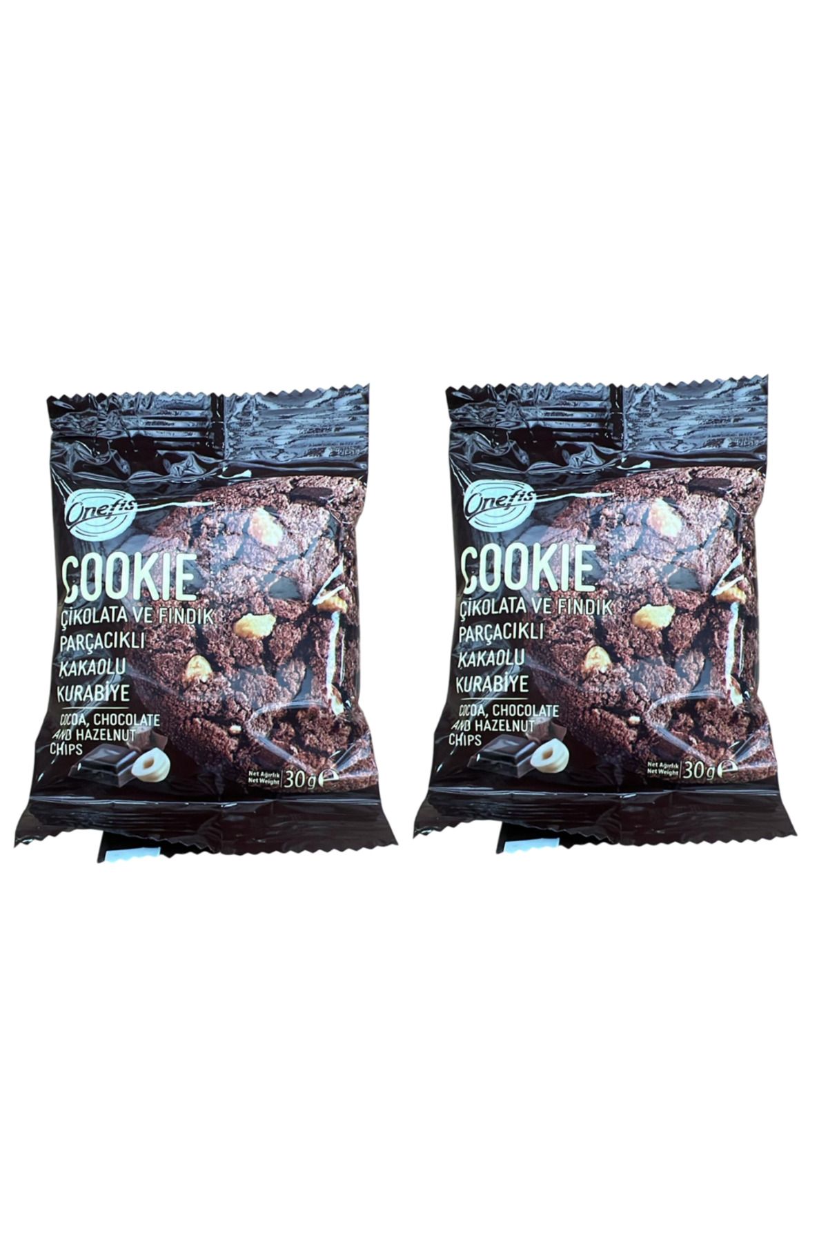 ONEF İS COOKIE ÇİKOLATA VE FINDIK PARÇACIKLI KAKAOLU KURABİYE 30 GR X 2 ADET