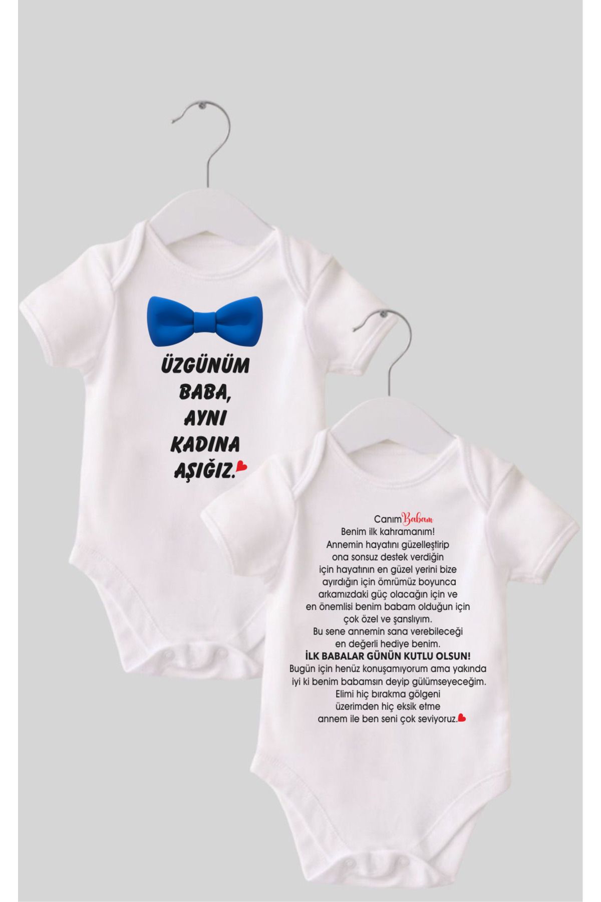 Outdoor One Organik %100 Pamuk İlk Babalar Günü Üzgünüm Baba Baskılı Bebek Body