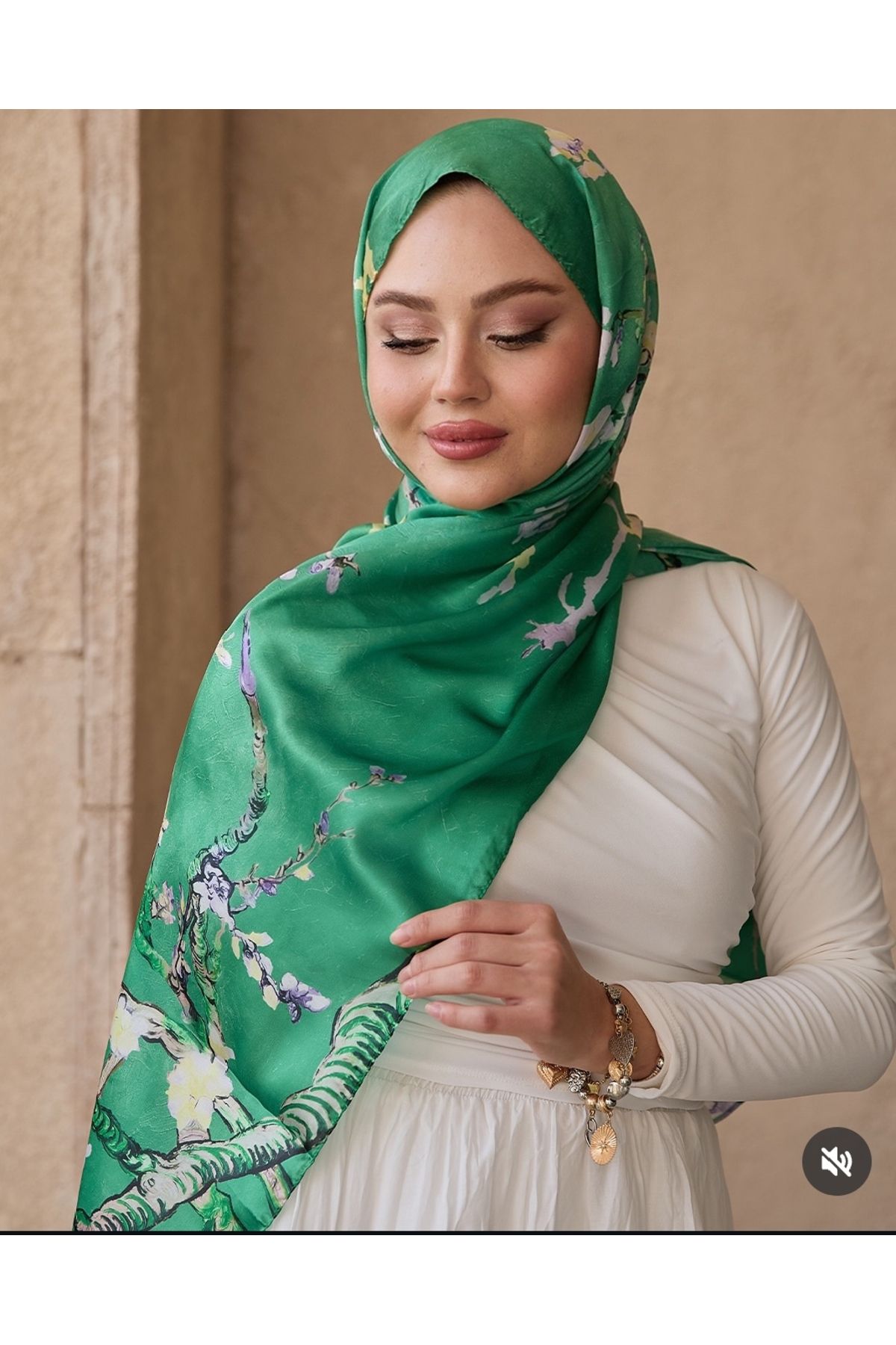 Sahrafashionn Van Gogh Badem Ağacı Desen Şal