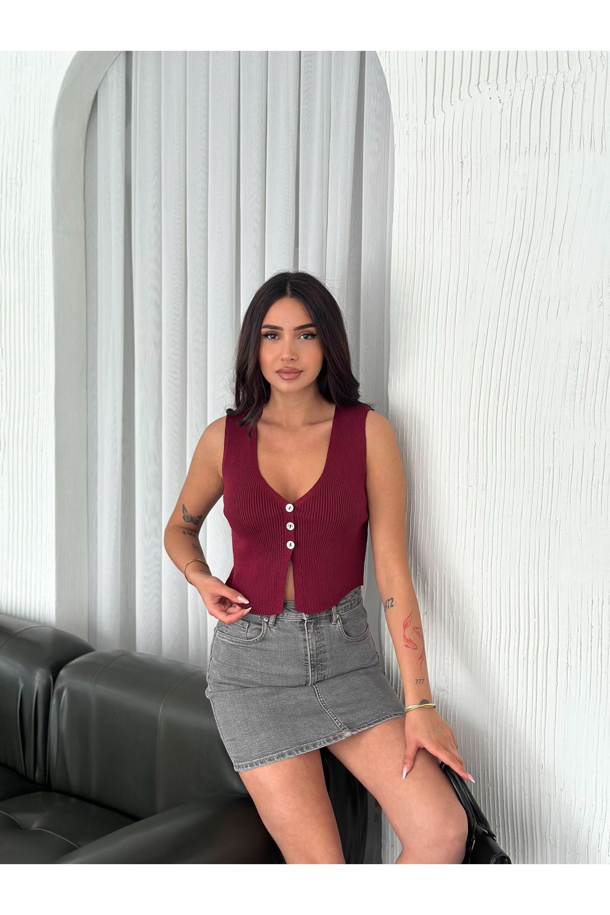 Fanori Woman KADIN DÜĞMELİ TRİKO YELEK