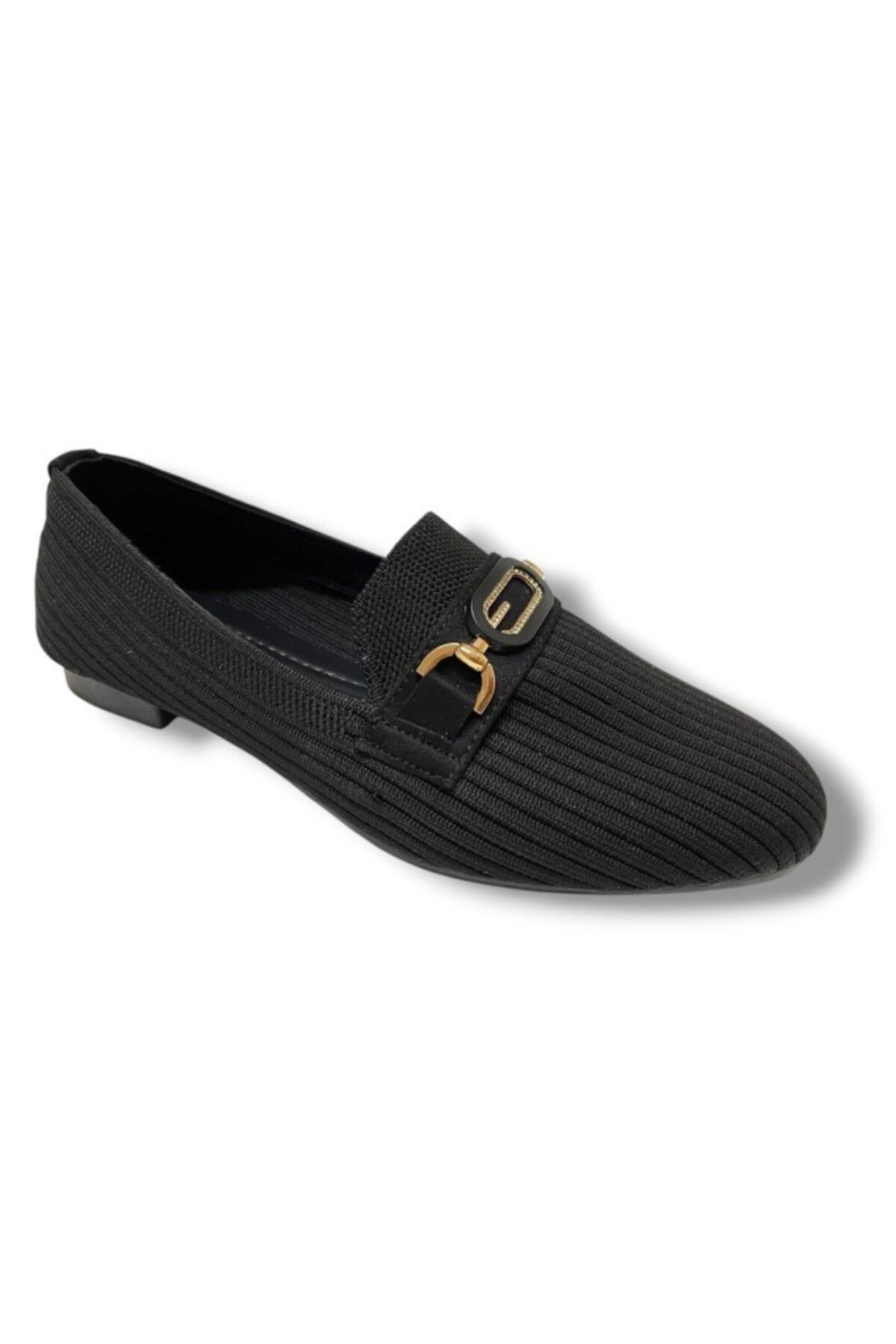 C shoes C-Shoes 3160-25 Triko G Elips Taşlı Toka Kadın Babet