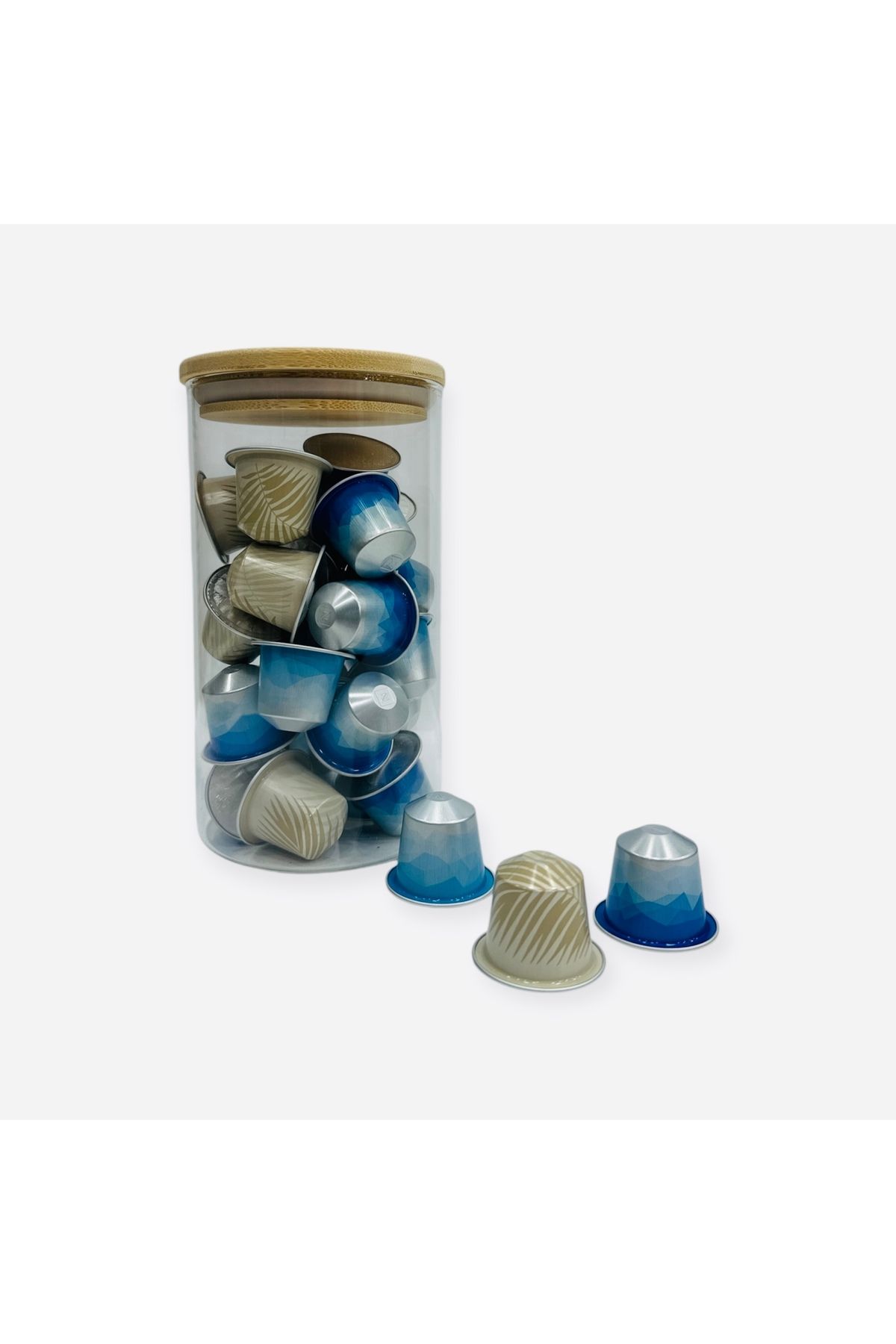 Nespresso Flavour Over Ice (COCONUT -DELİCATO-INTENSO) Kapsül Kahve 30 Adet Cam Saklama Kutusu Hediyeli