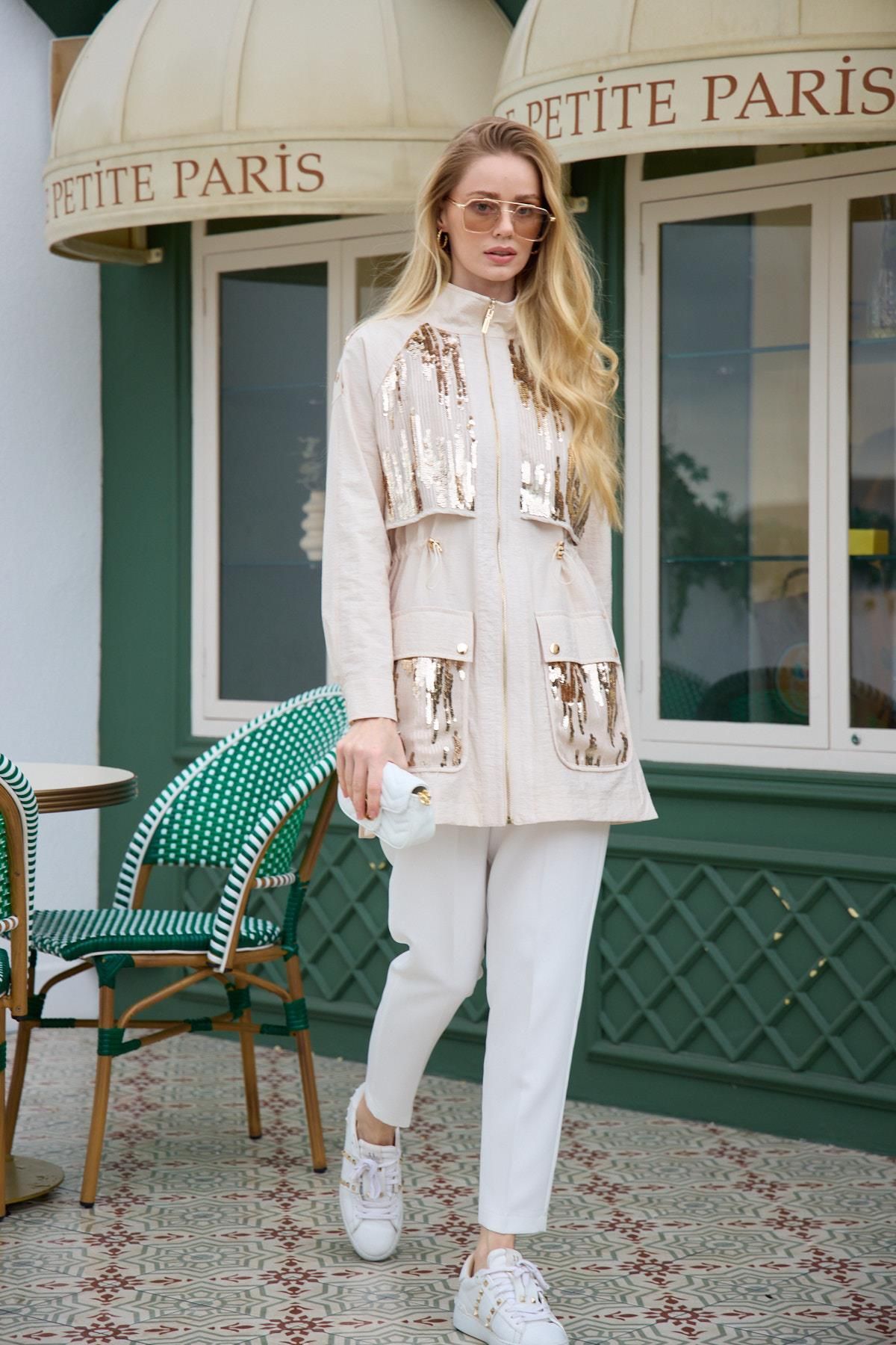 Premium GOLD PAYET DETAYLI CUPRA TRENCH