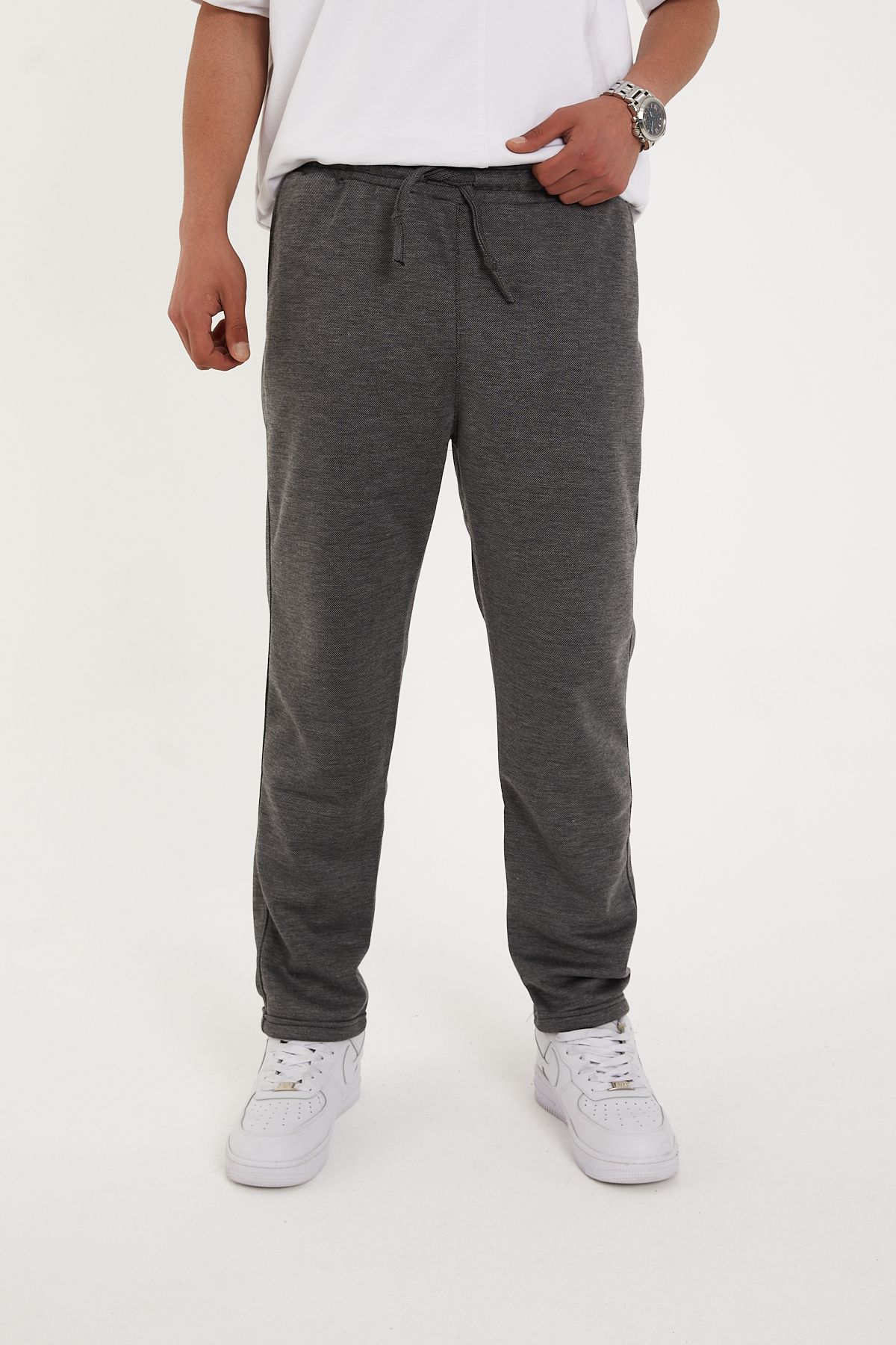 Pavotti Erkek Pantolon Bel Lastikli Likralı Paça Katlamalı Jogger Model