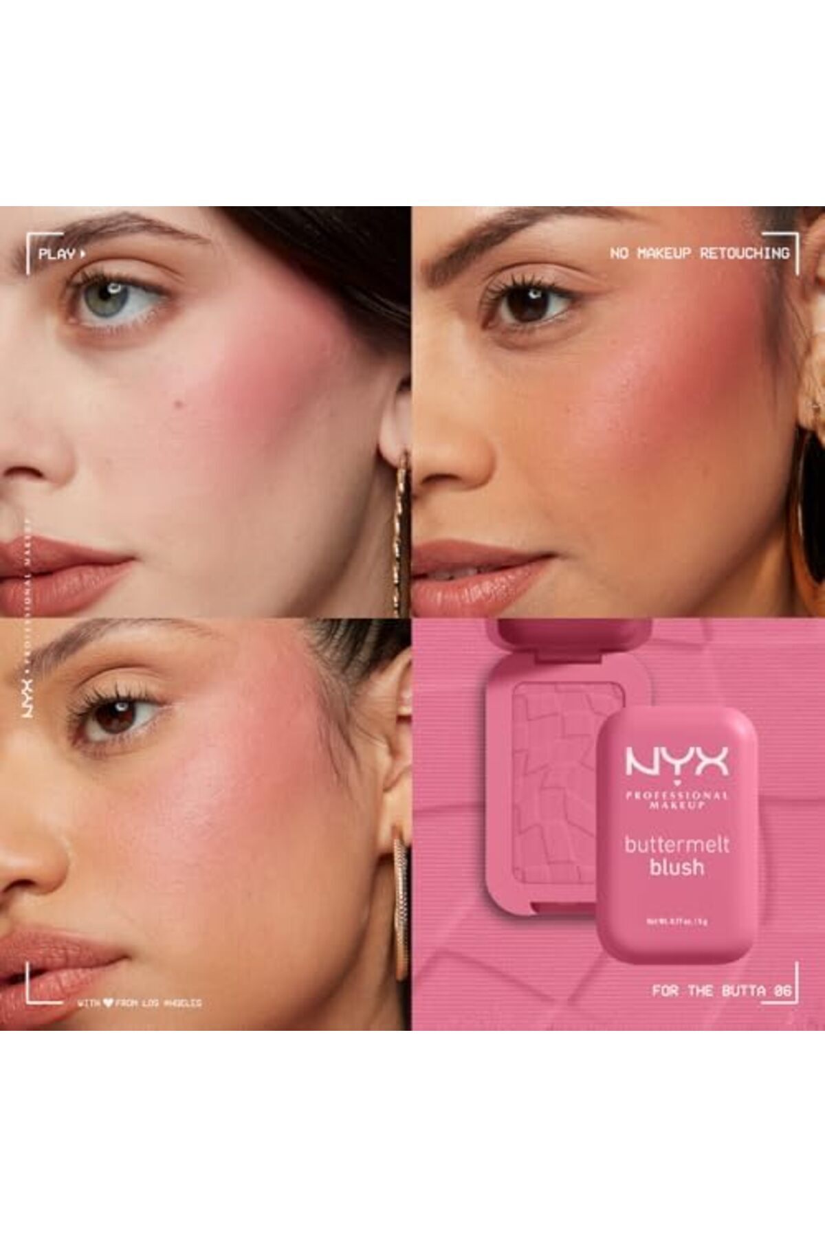 NYX Professional Makeup-بودرة أحمر الخدود 07 من باتر ميلت، تدوم طويلاً (12 ساعة)، مقاومة للبهتان، متوفرة في 6