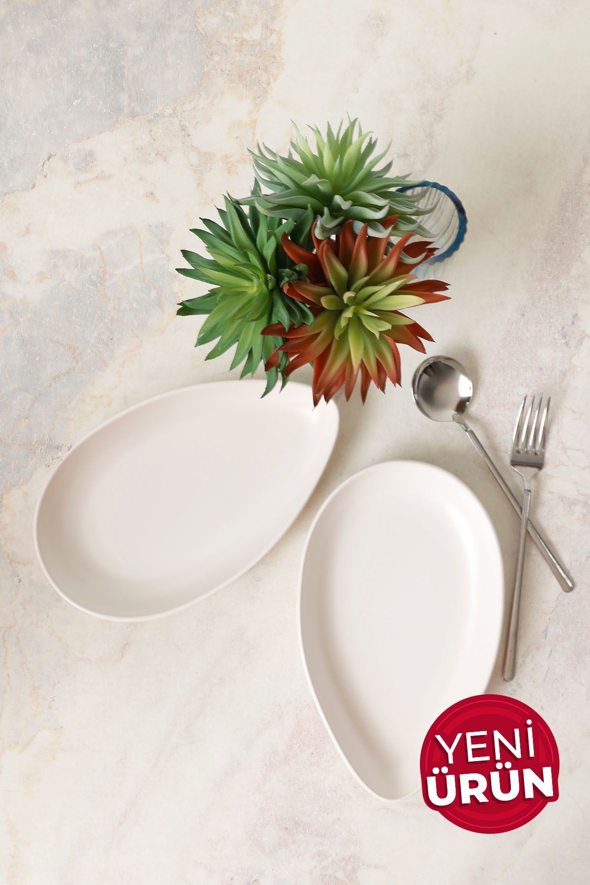 Keramika Mat Beyaz Serenity Kayık Tabak 24 Cm 2 Adet 022