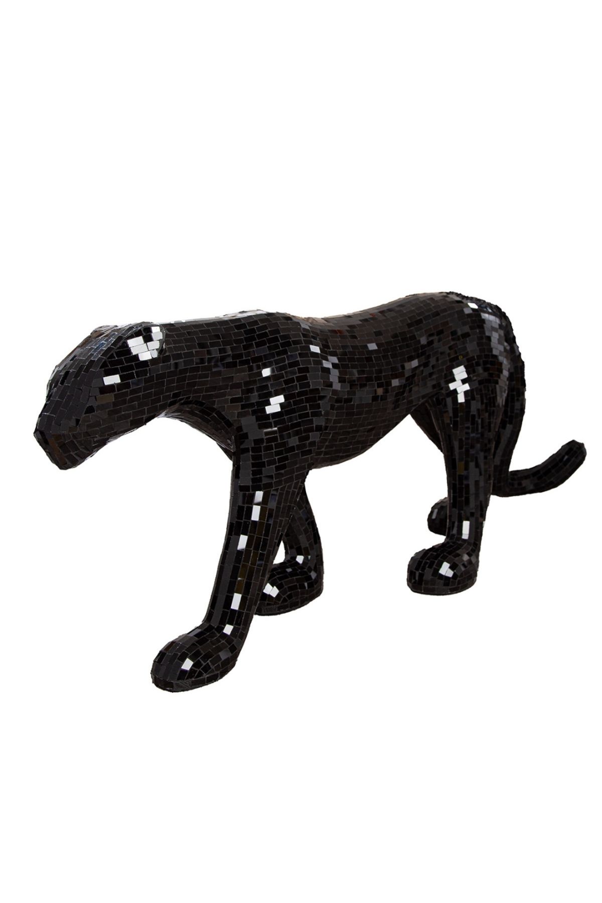 Gilde Gılde Figür Panter Ayna Camı Siyah L.27 Cm W.116 Cm H.50 Cm