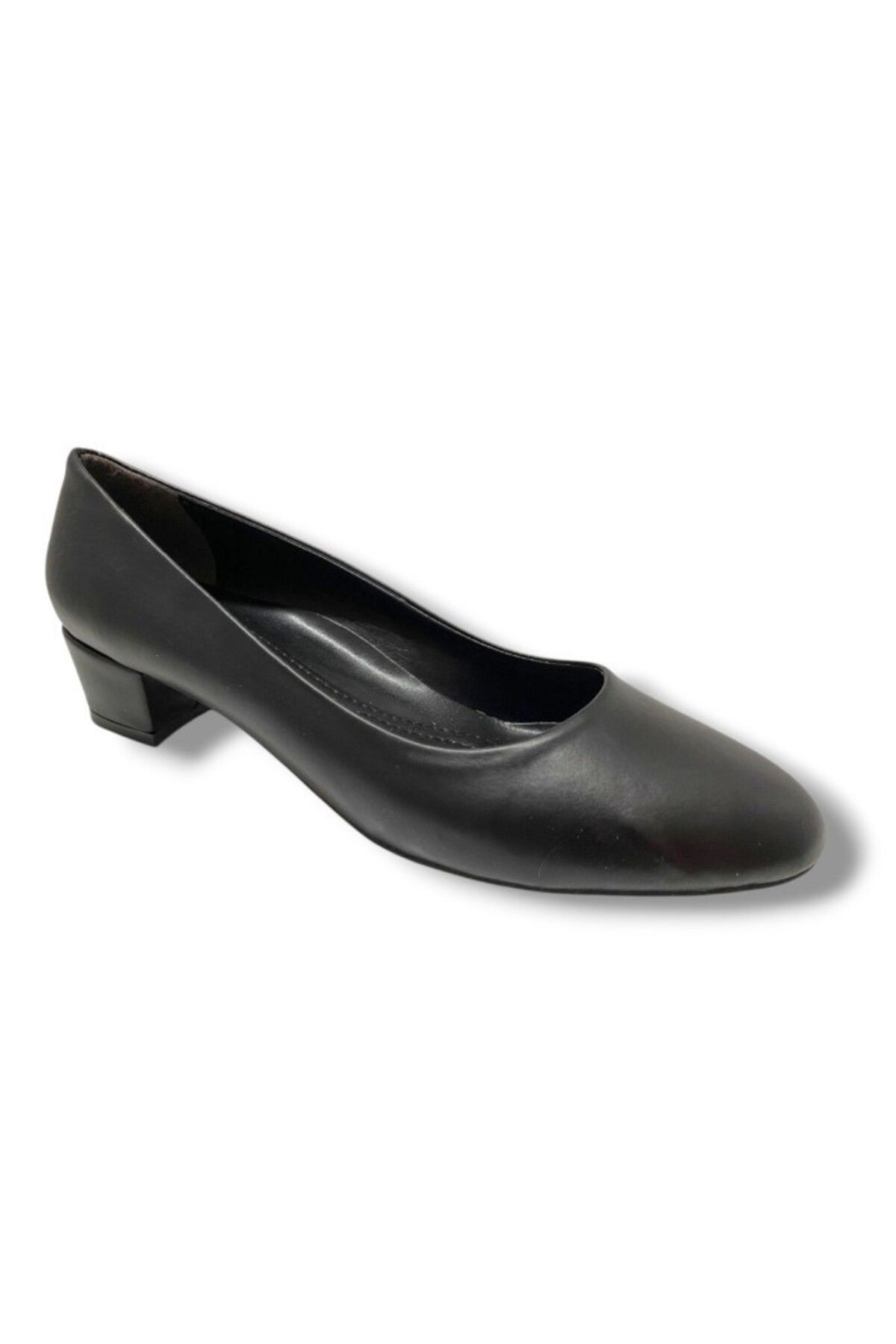 C shoes C-Shoes TR30-25 Deri Oval Burun Kalın Topuklu Kadın Ayakkabı 41-42