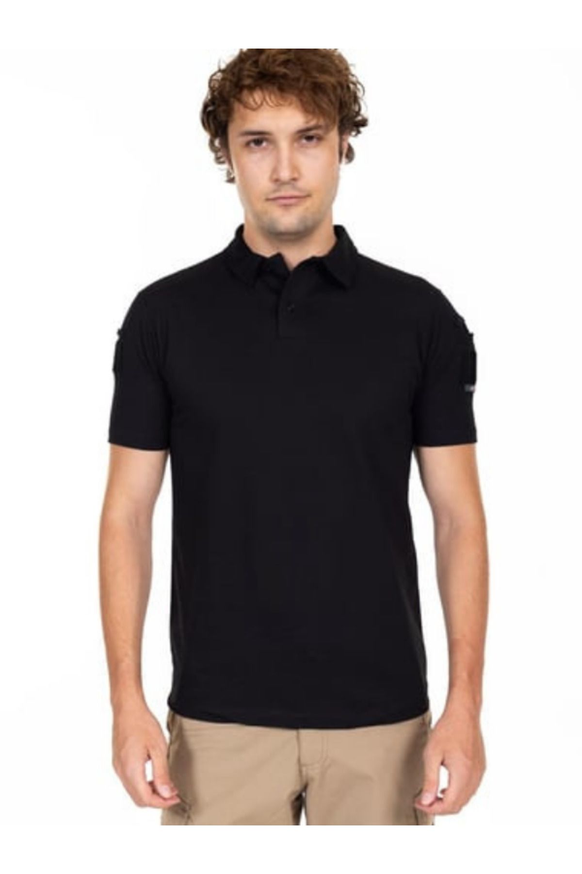 AKN 708 POLO YAKA KISA KOLLU TAKTİK T-SHIRT-SİYAH