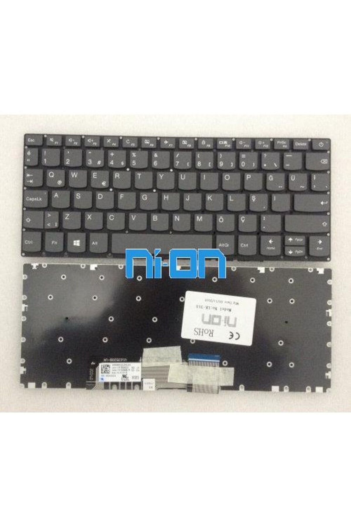NION Lenovo V163520BK1-TR uyumlu Notebook Klavye (Külrengi TR)