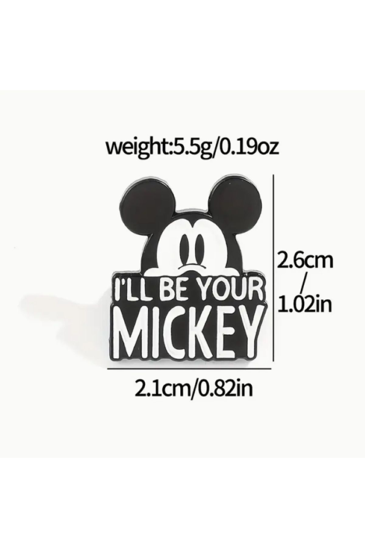 MAURA LIYUZA "I'LL Be Your Mickey" / "I'LL Be Your Minnie" Yazılı Sevimli Mickey Mouse/Minnie Mouse Tasarım Broş
