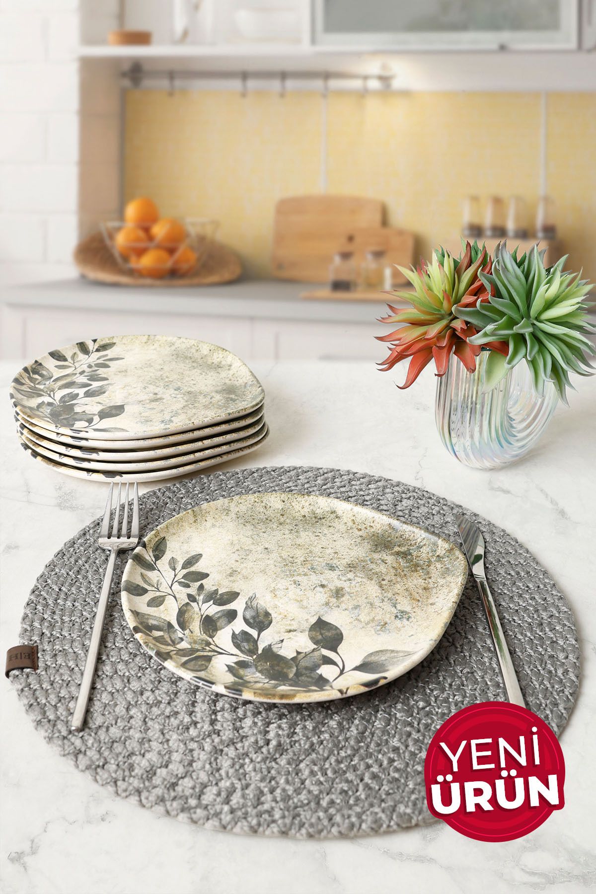 Keramika Forest Rustle Serenity Pasta Tabağı 22 Cm 6 Adet 23008