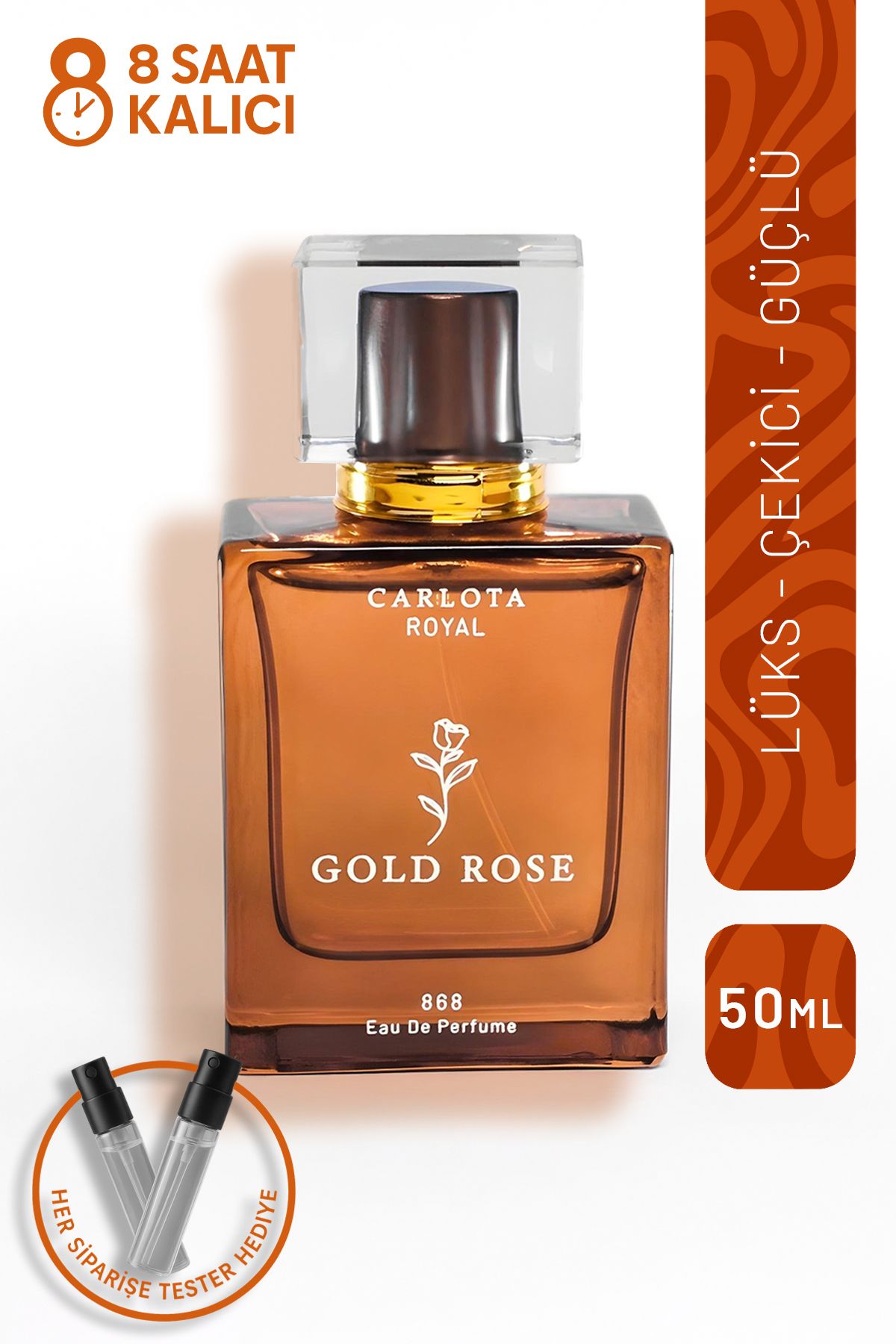 CARLOTA ROYAL Gold Rose 50ml Kadın Parfüm Eau De Parfum Kalıcı Lüks Çiçeksi Koku