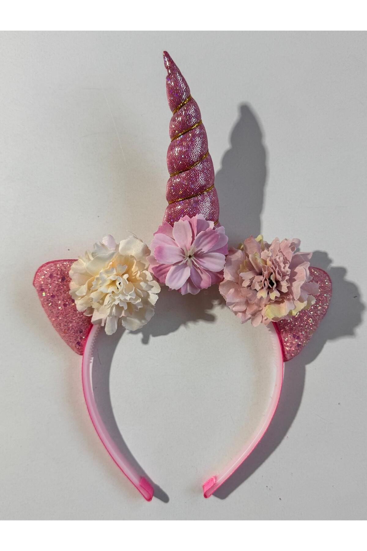 Motebarn Wear kız Çocuk Unicorn Çiçekli Taç Pembe