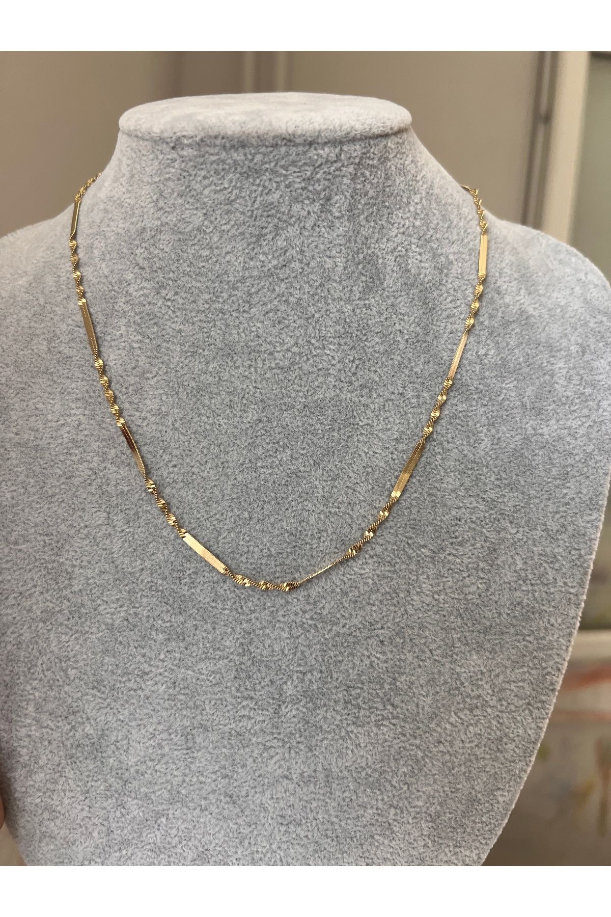 XUPING JEWELRY TuelaTaki Kadın Minimal Zincir kolye 14 ayar renginde (45cm)