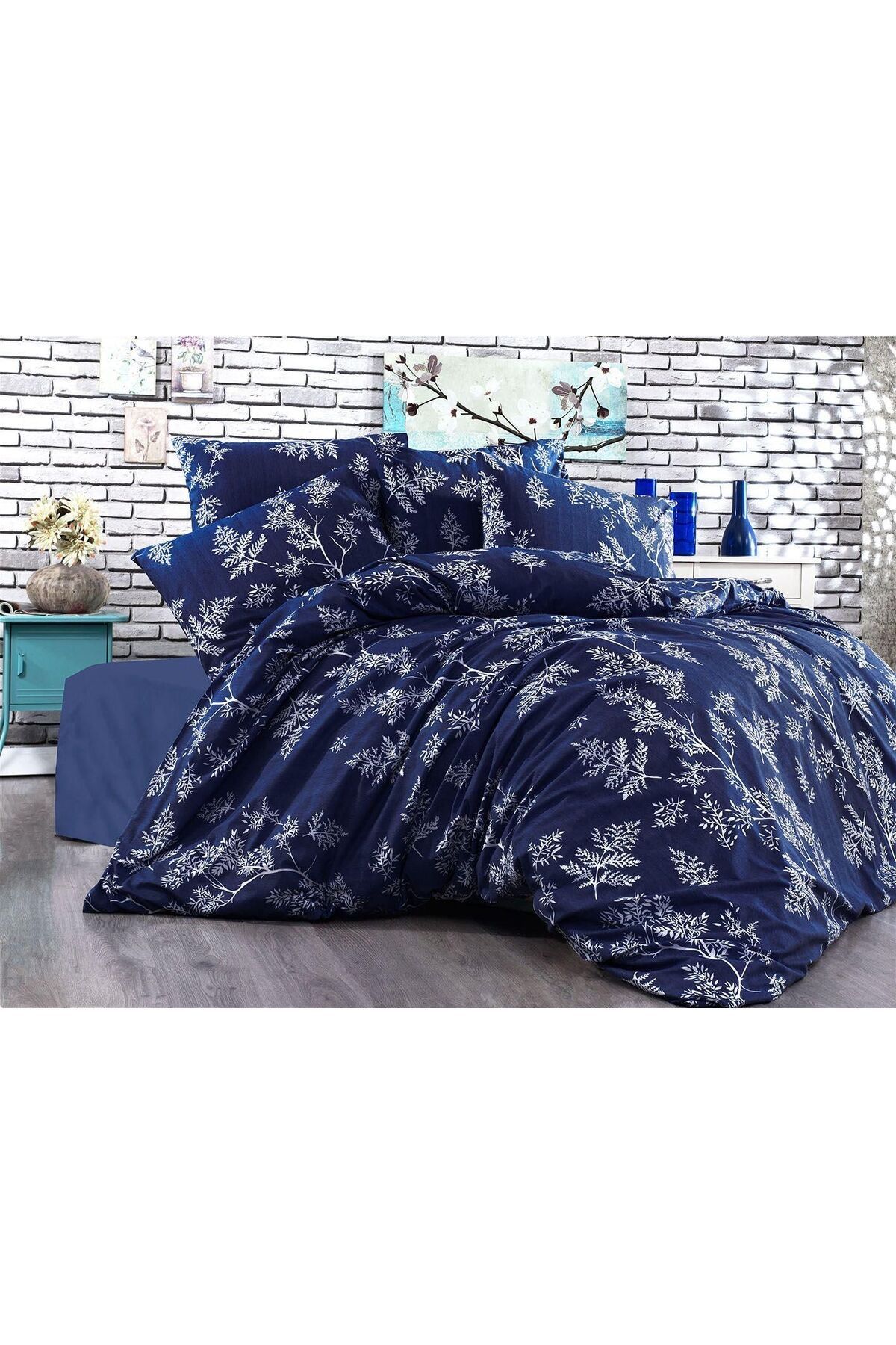 Elvira Home Collection Eh Pamuklu Çift Kişilik Nevresim Takımı-Nevresim Seti-Nevresim Çarşaf Yastık Kılıfı-(Kutulu)