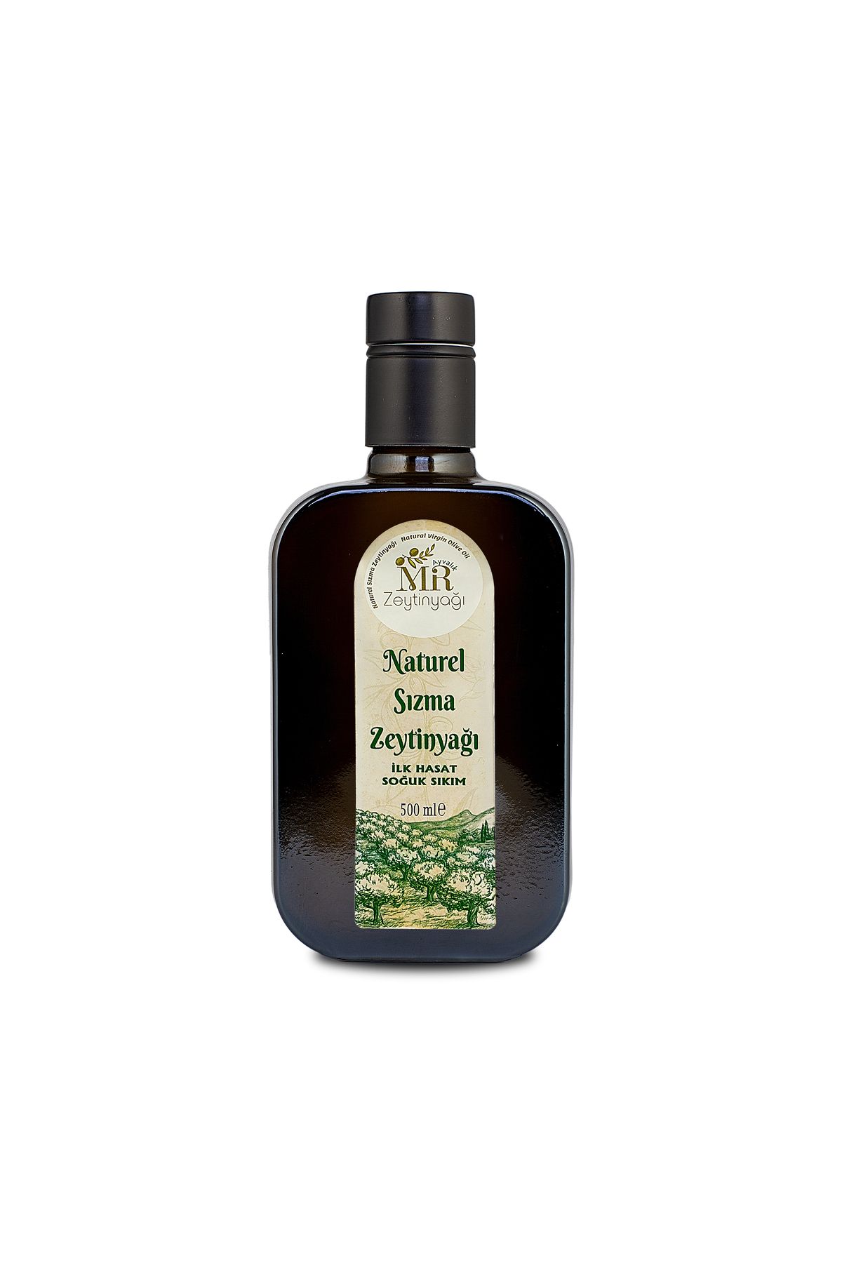 MR.Zeytin Mr İlk Hasat Soğuk Sıkım Naturel Sızma Zeytinyağı 500 Ml Özel Tasarım Cam Şişe