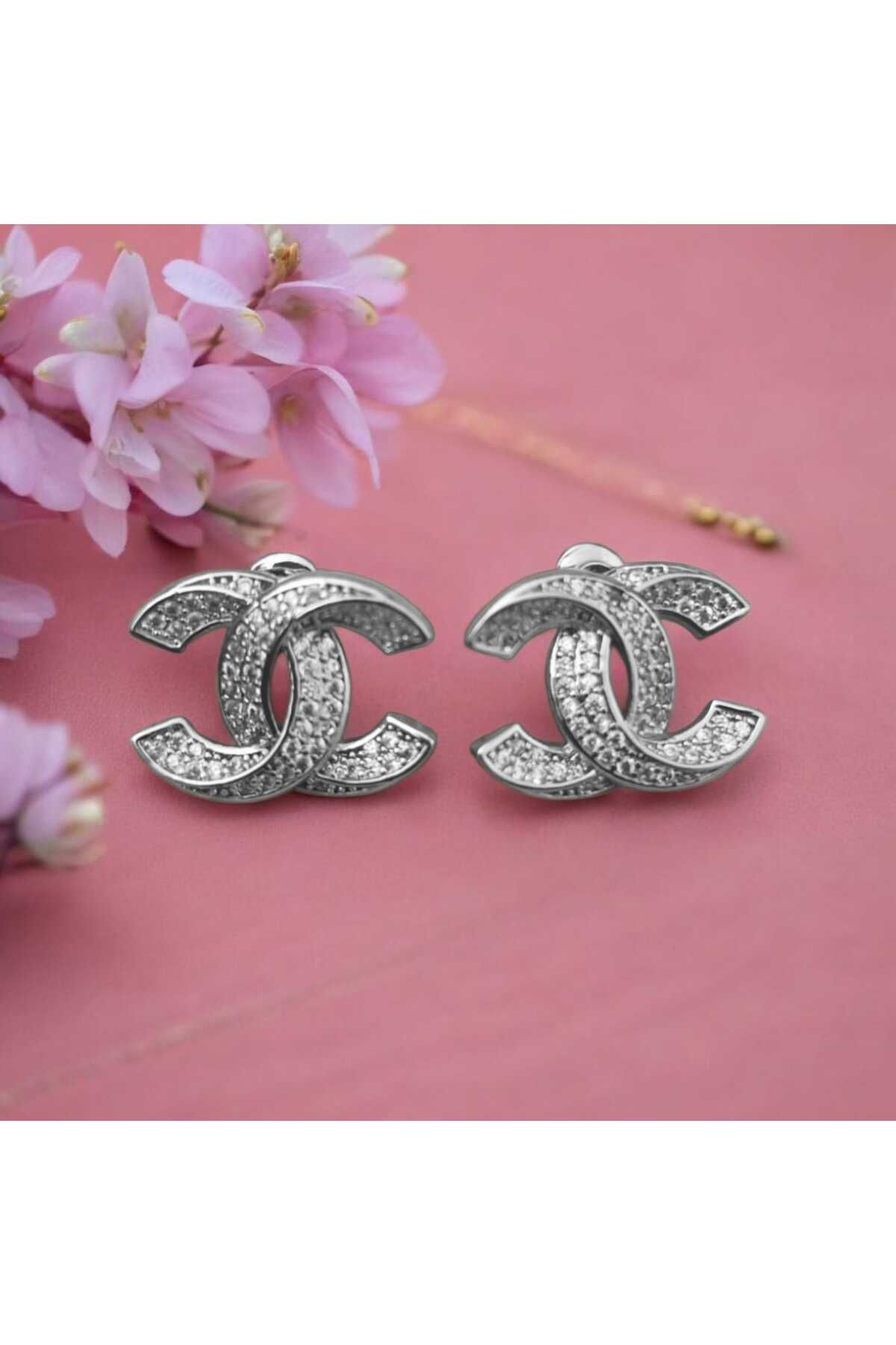 feyza collection Zirkon Taşlı CC VIP Çelik Küpe