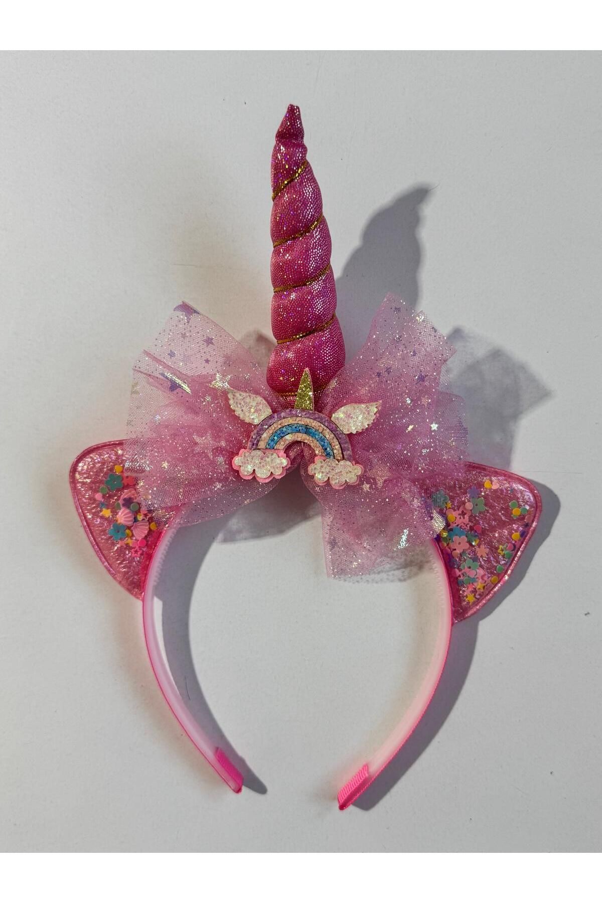 Motebarn Wear Kız Çocuk Unicorn Tütü Gökkuşağı Taç Pembe