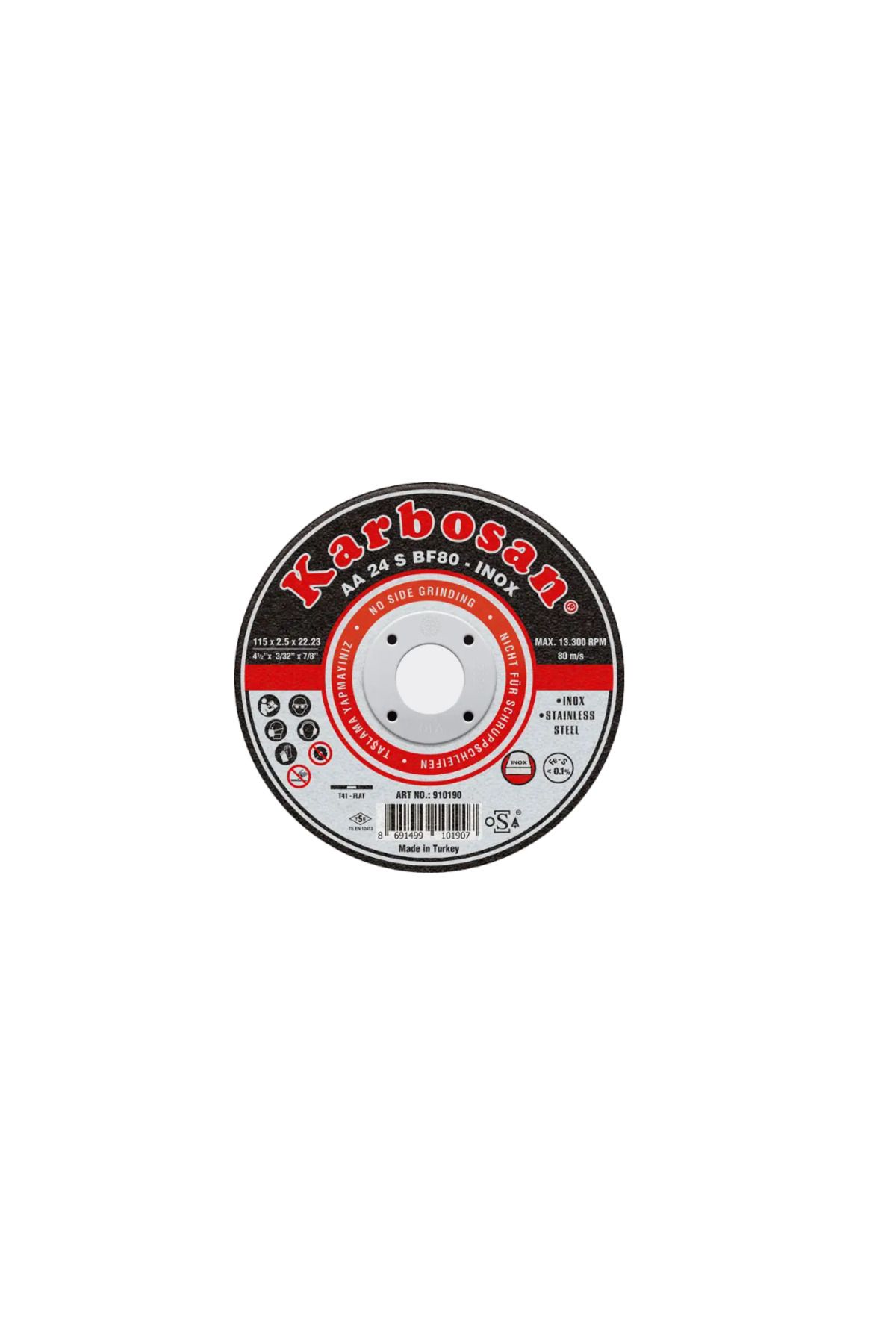KARBOSAN 115X1.0X22.23 İNOX (PASLANMAZ ÇELİK)THİNLİNE KESME TAŞI 25 ADET