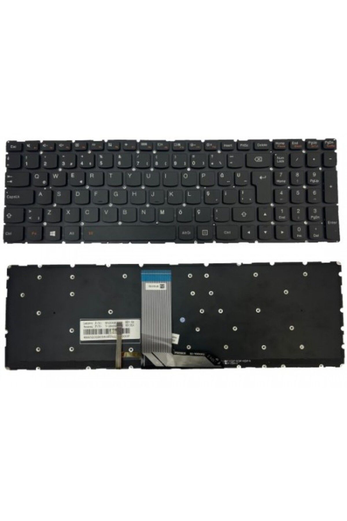 NION Lenovo 5CB0X57540 5CB0X57510 uyumlu Notebook Klavye (Siyah Aydınlatmalı TR)