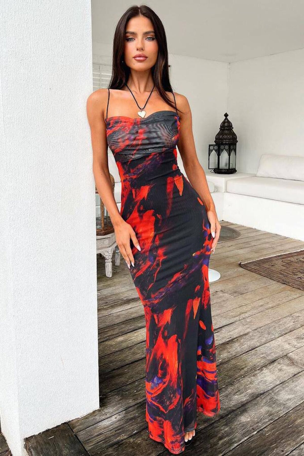 SU NİMAS COLLECTİON Askılı Uzun Elbise