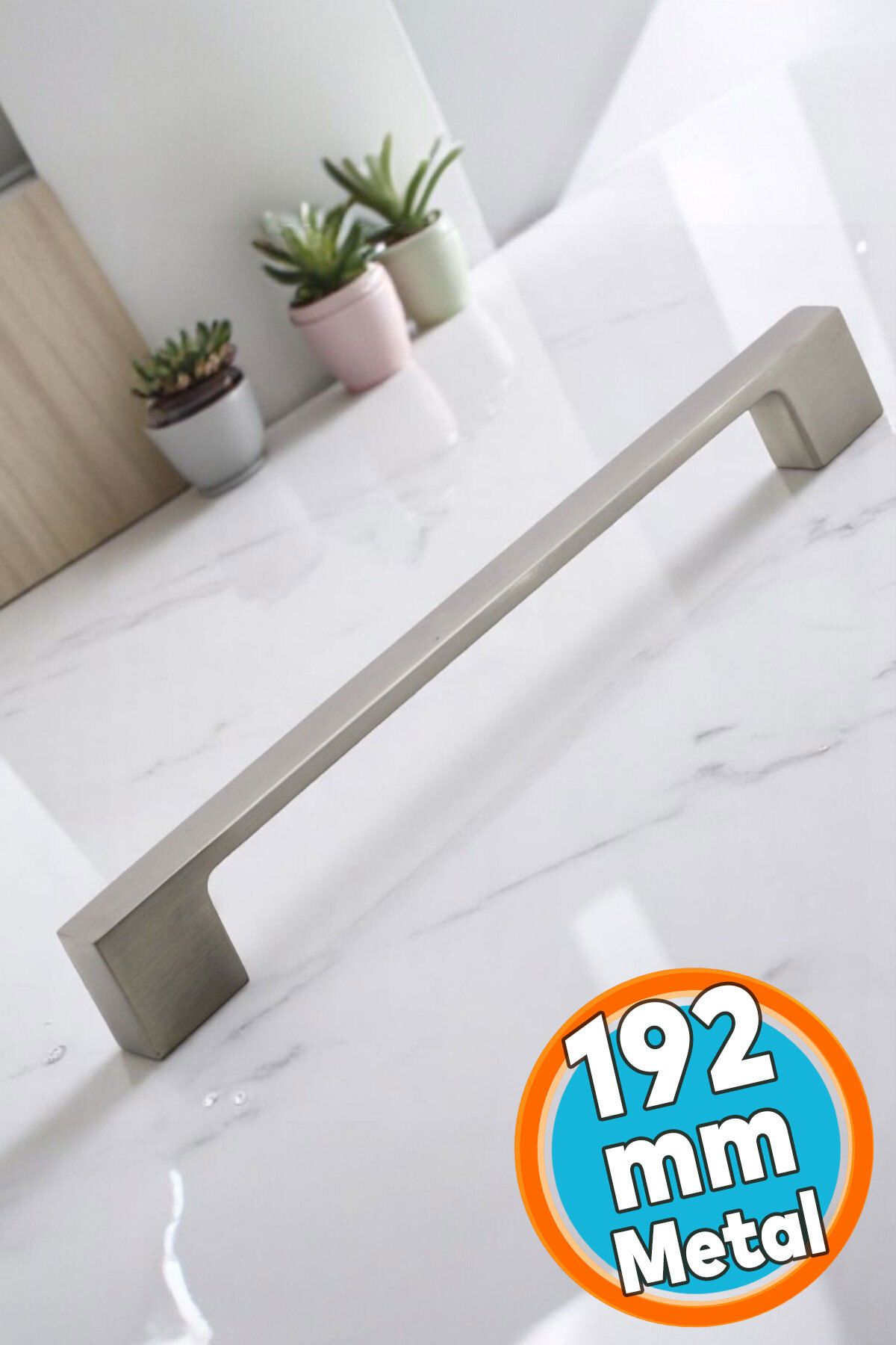 NZB Mobilya Mutfak Çekmece Dolap Dolabı Kapak Kulbu Kulpu Kulpları (192 mm - 19.2 cm) İnox Metal Kulp