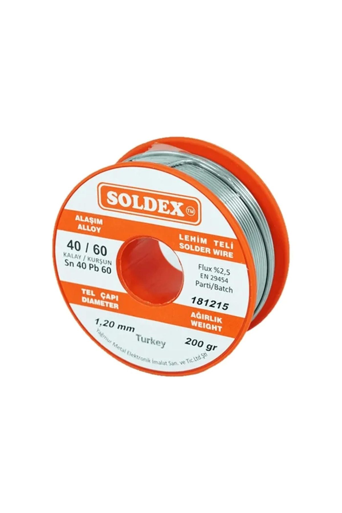 ÇERÇİCİ 40-60 Lehim Teli 200 Gr 1.6 Mm- Sn:40 / Pb:60