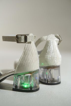 Miss Junior Işıklı Şeffaf Ökçeli Beyaz Kız Çocuk Topuklu Abiye Ayakkabı