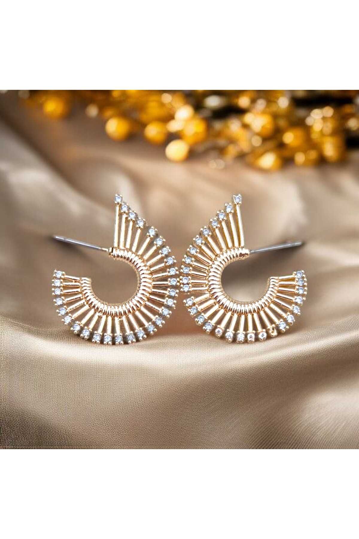 feyza collection Zirkon Taşlı Kirpi VIP Çelik Küpe