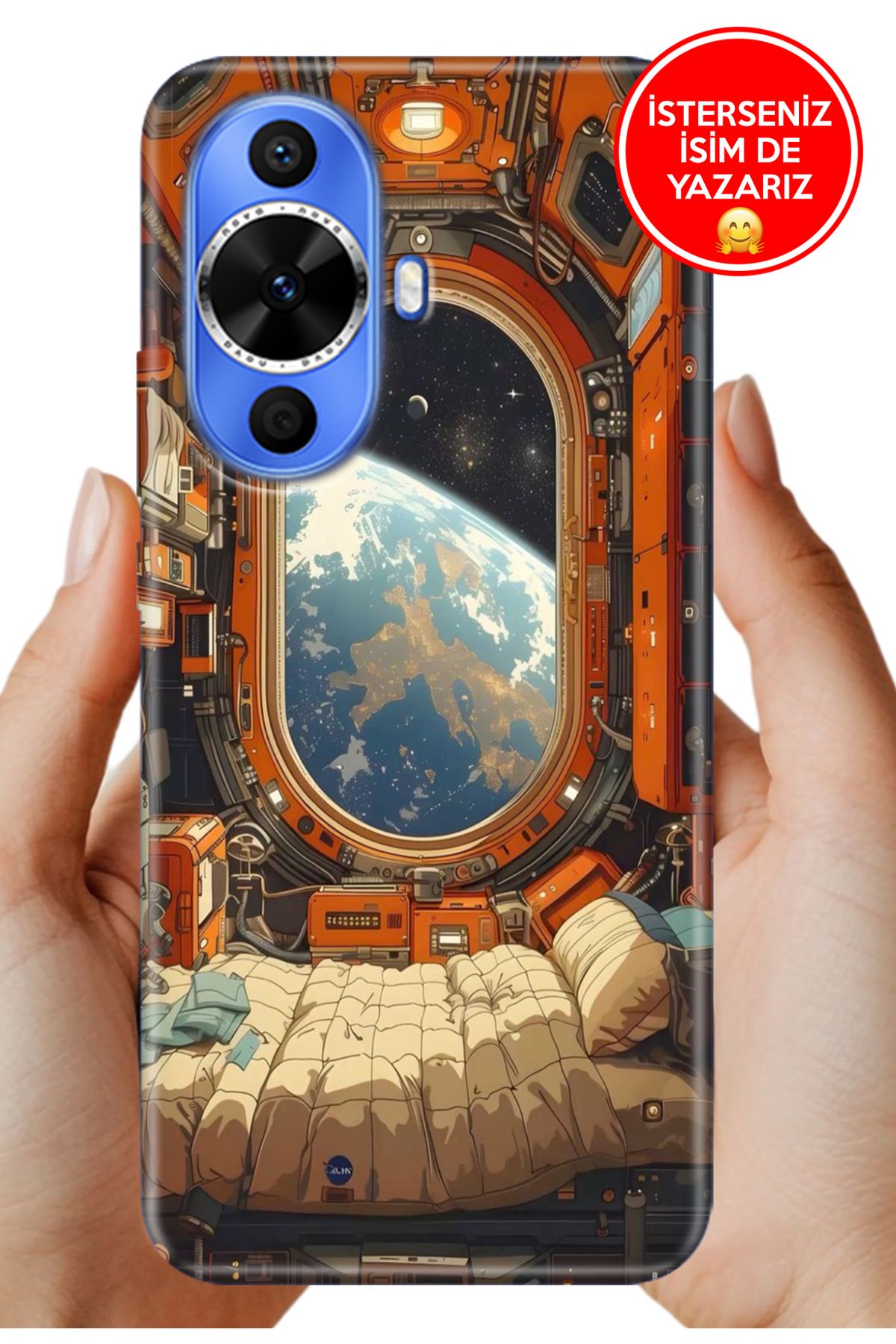 Cekuonline Huawei Nova 12S Kılıf Desenli Baskılı Kamera Korumalı ZRR Silikon Uzaydaki Evim