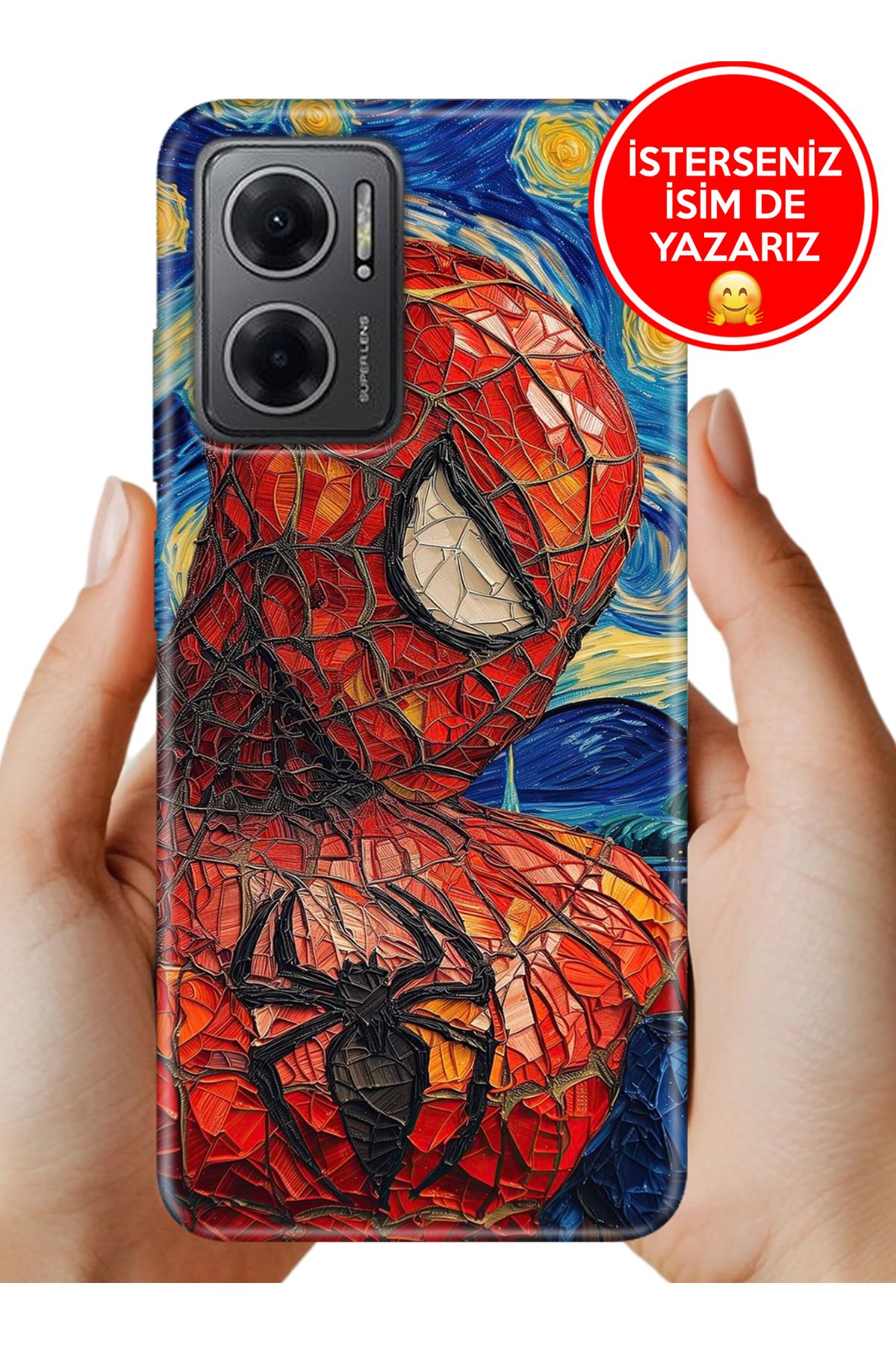 Cekuonline Redmi Note 11E Kılıf Tam Rubber Esnek Silikon Full Koruma Spider777
