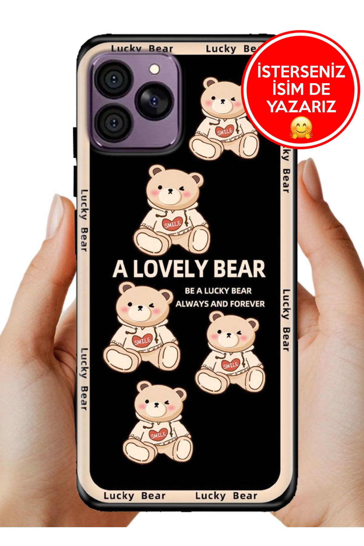 Hikıng A41 Kılıf Tam Rubber Esnek Silikon Full Koruma Smile Bear