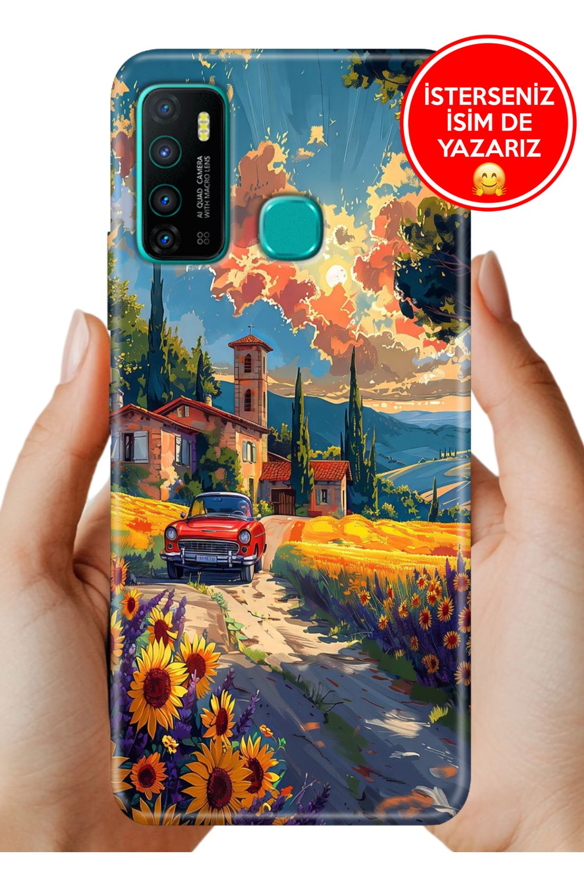 Cekuonline İnfinix Hot 9 Kılıf Hot 9 Kamera Korumalı Full Desen Arka Silikon Köyüm