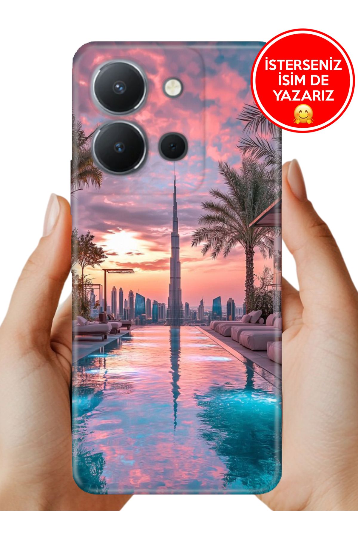 Cekuonline Vivo Y36 Uyumlu Kılıf Desenli Baskılı Kamera Korumalı ZRR Silikon Luxury Dubai
