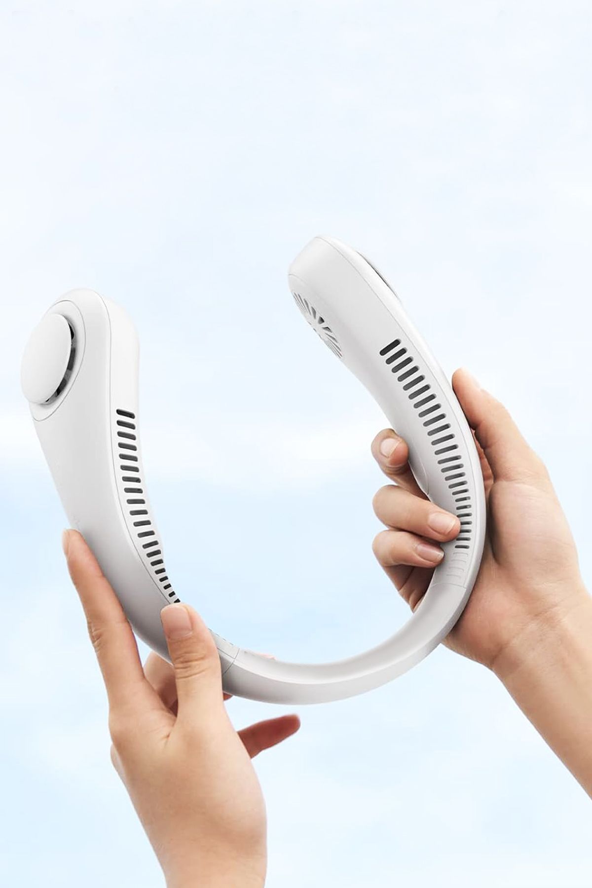 The Wlue Şarjlı Askılı Boyun Fanı / 3 Kademeli Hız Ayarı Vantilatör / 360° Hava Akışlı Fan Soğutma