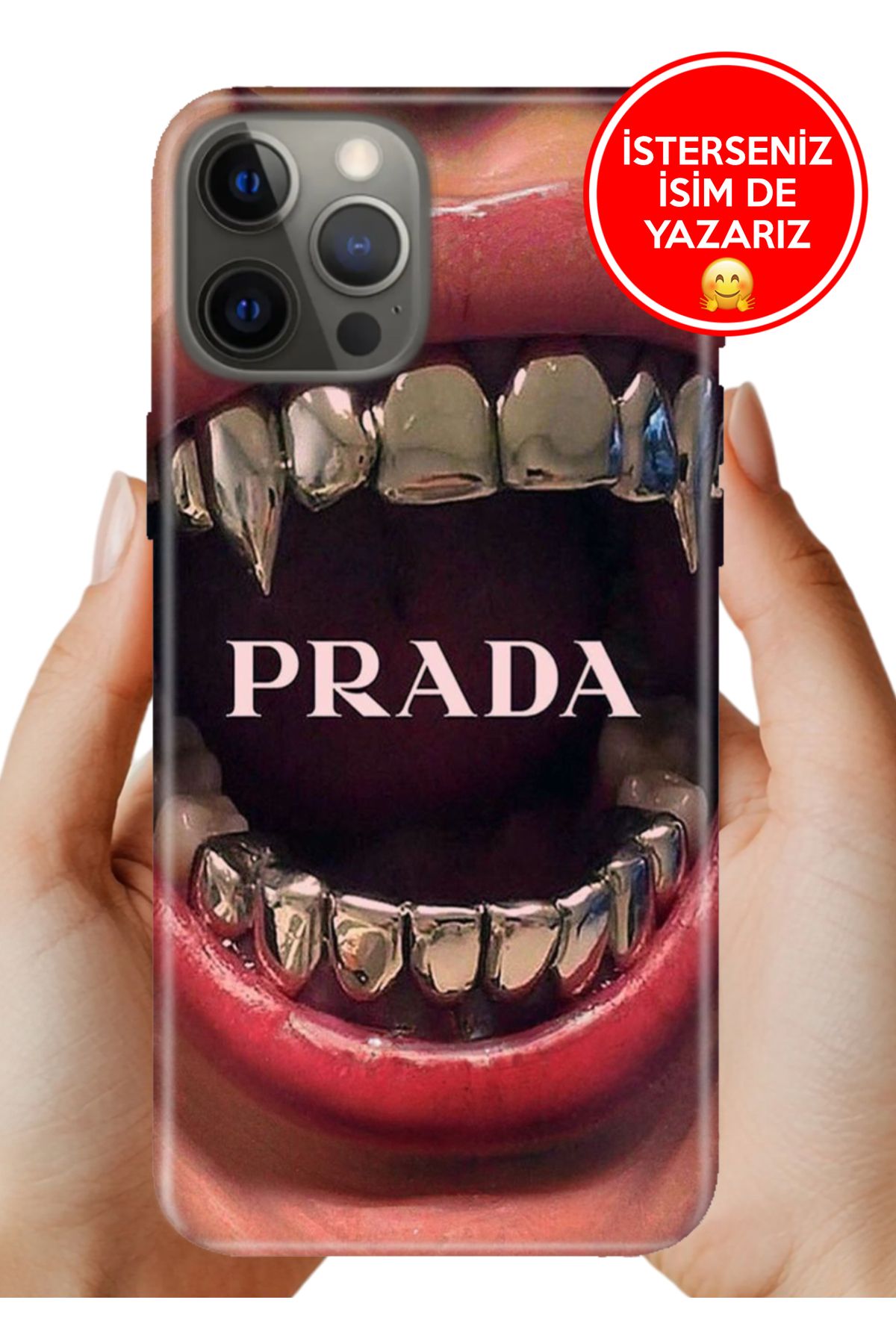 Cekuonline iPhone 12 Pro Max 6.7 5G Kılıf Desenli İsimli / İsimsiz Silikon Pradaart