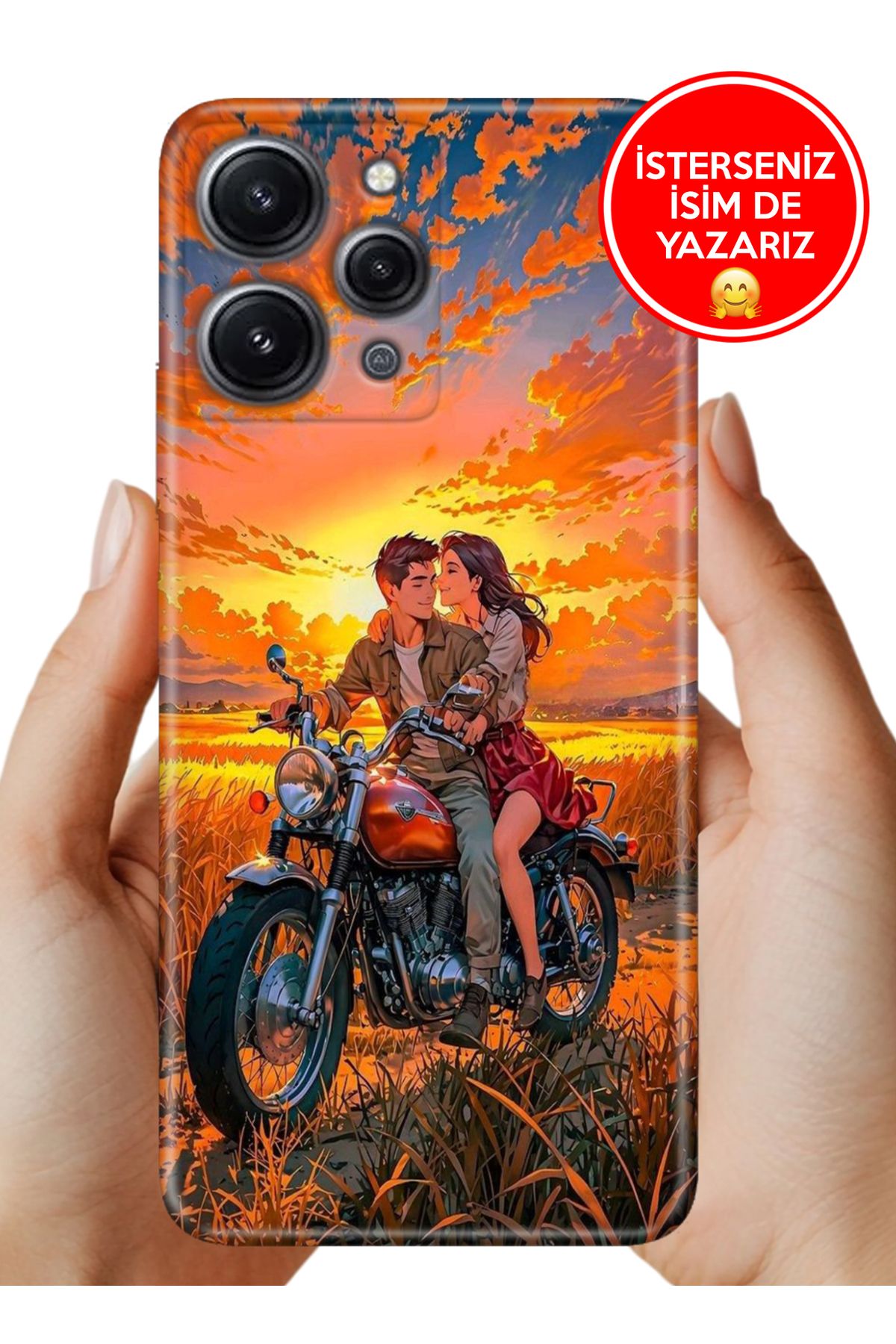 Cekuonline Xiaomi Redmi 12 Kılıf Tam Rubber Esnek Silikon Full Koruma Sevgilim ve Ben