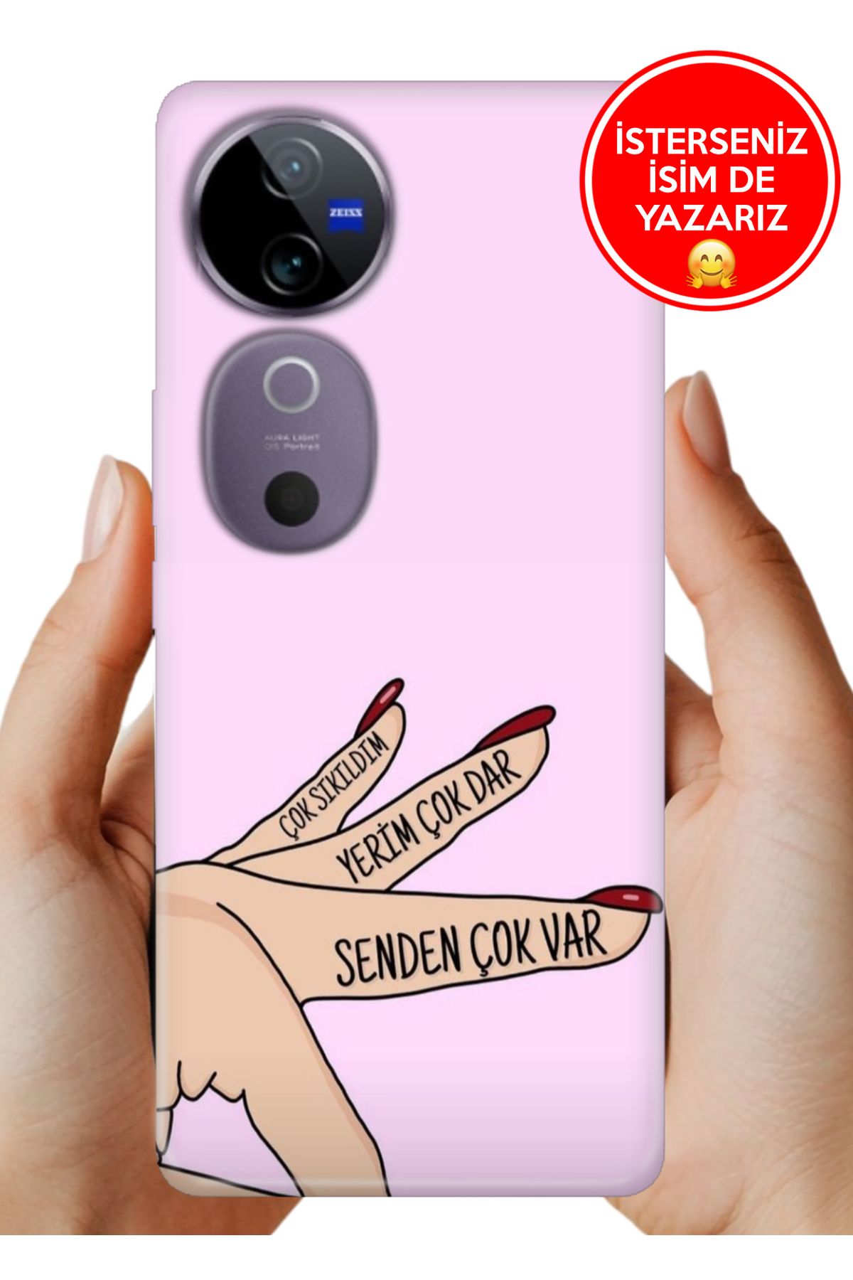 Cekuonline Vivo V40 5G Kılıf Tam Rubber Esnek Silikon Full Koruma Senden Çok Var