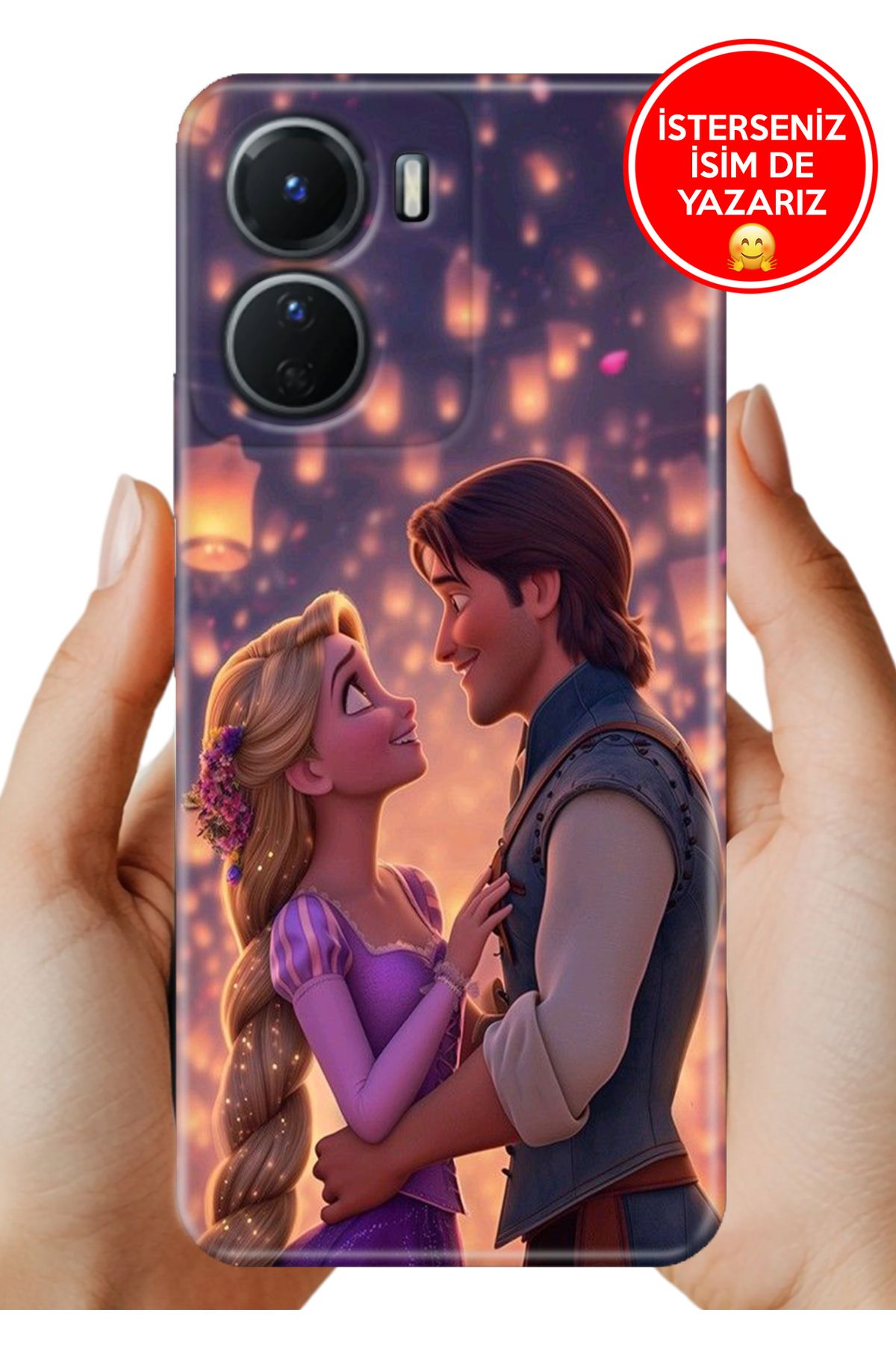Cekuonline Y16 Kılıf Desenli İsimli / İsimsiz Silikon Rapunzel