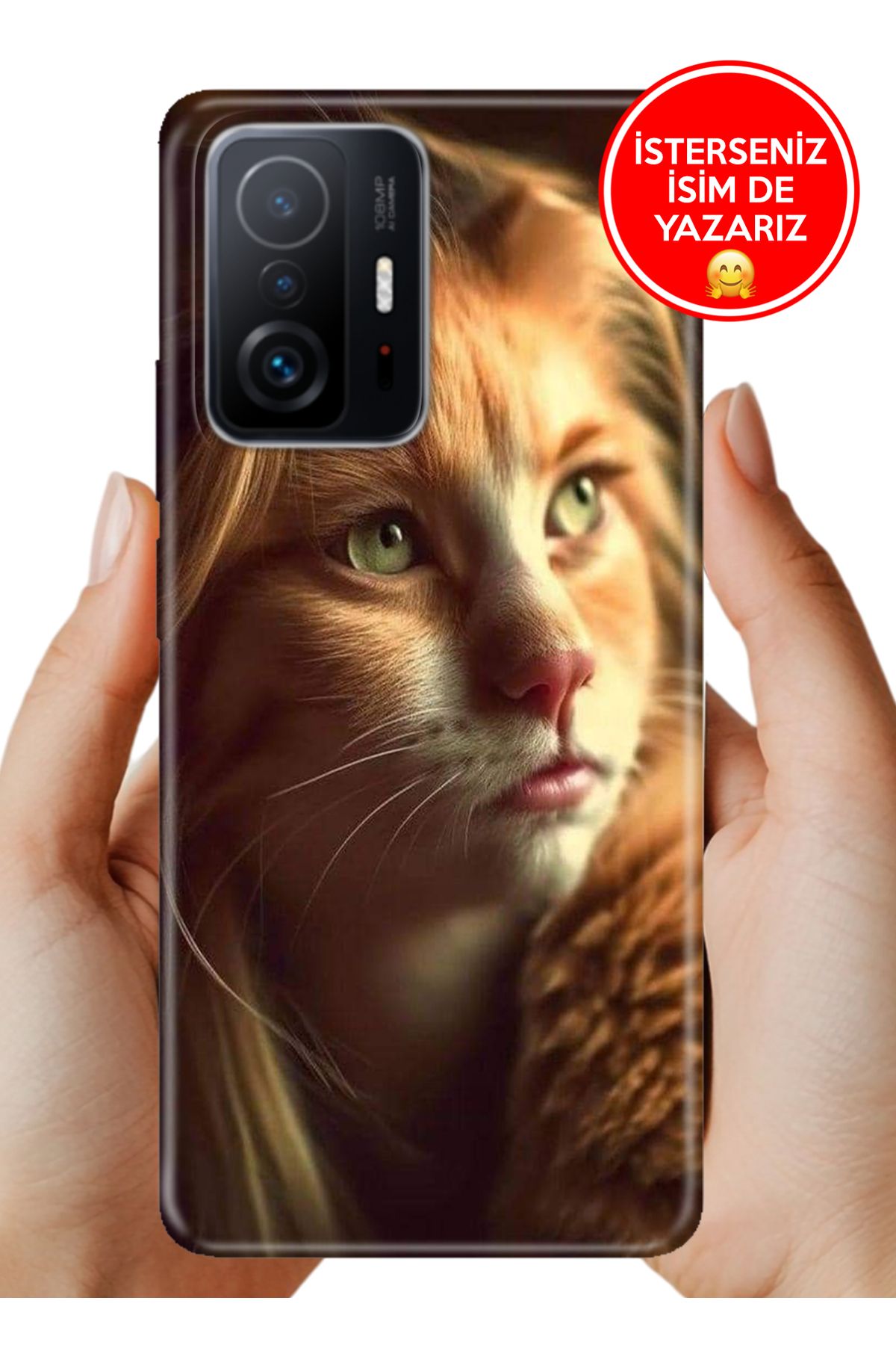 Cekuonline Xiaomi Mi 11T- 11T Pro Kılıf 0.35 mm Resimli Silikon Kedi Kadın