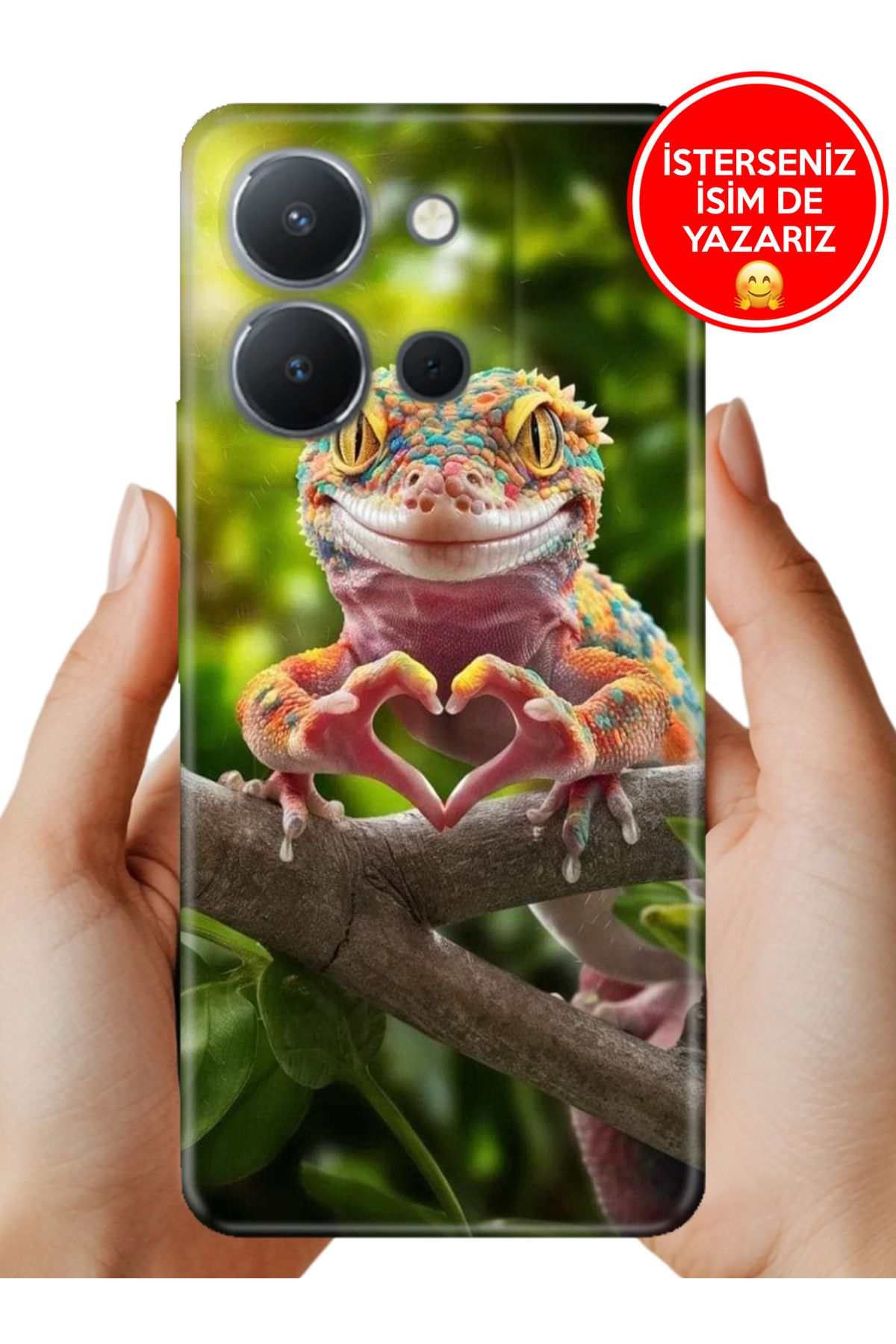 Cekuonline Vivo Y36 Uyumlu Kılıf 6.64" 0.35 mm Resimli Silikon İguana