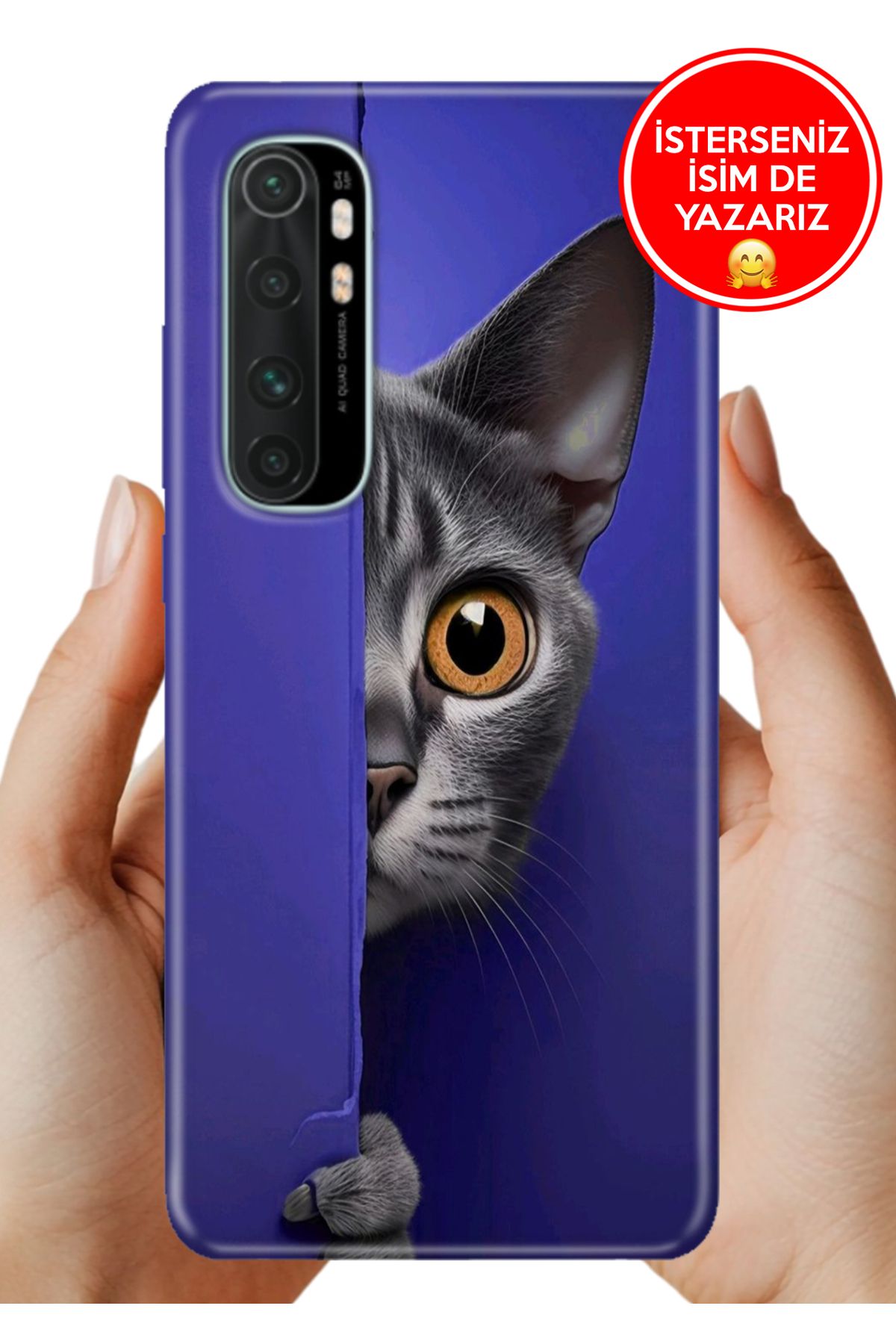 Cekuonline Xiaomi Mi Note 10 Lite Kılıf 0.35 mm Resimli Silikon Kedim