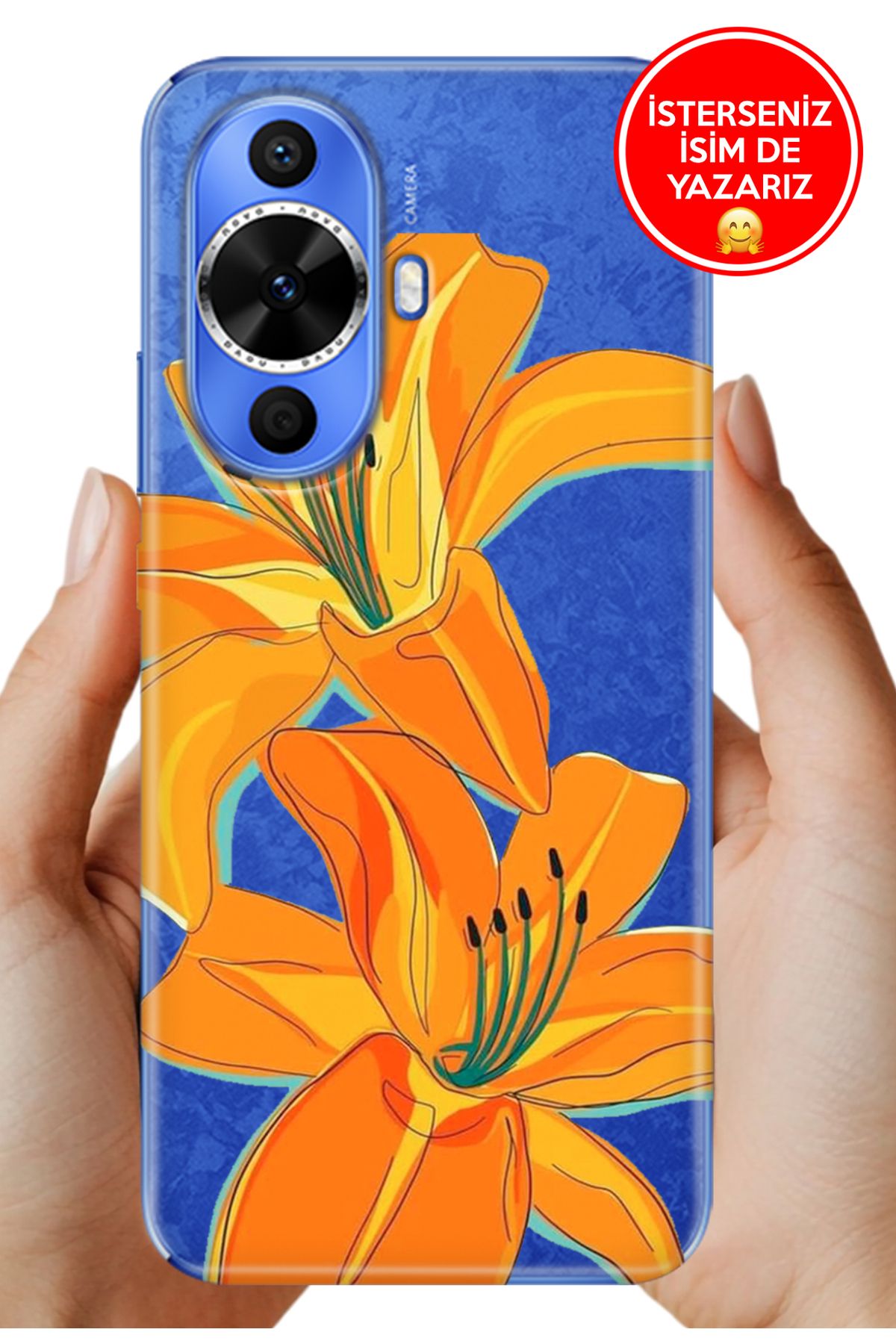 Cekuonline Huawei Nova 12S Kılıf Desenli Baskılı Kamera Korumalı ZRR Silikon Lilyum