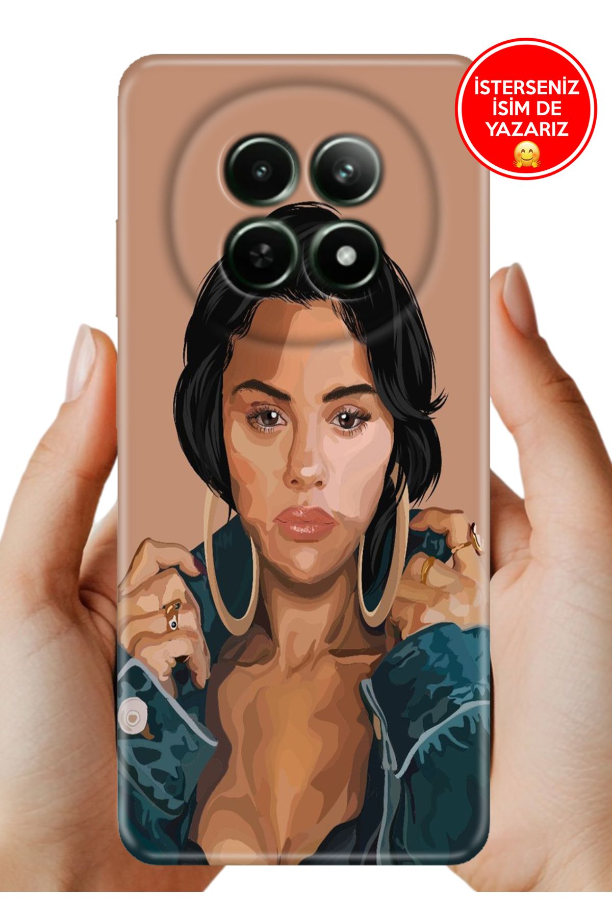 realme 12+ Plus Kılıf Tam Rubber Esnek Silikon Full Koruma Selena-Art