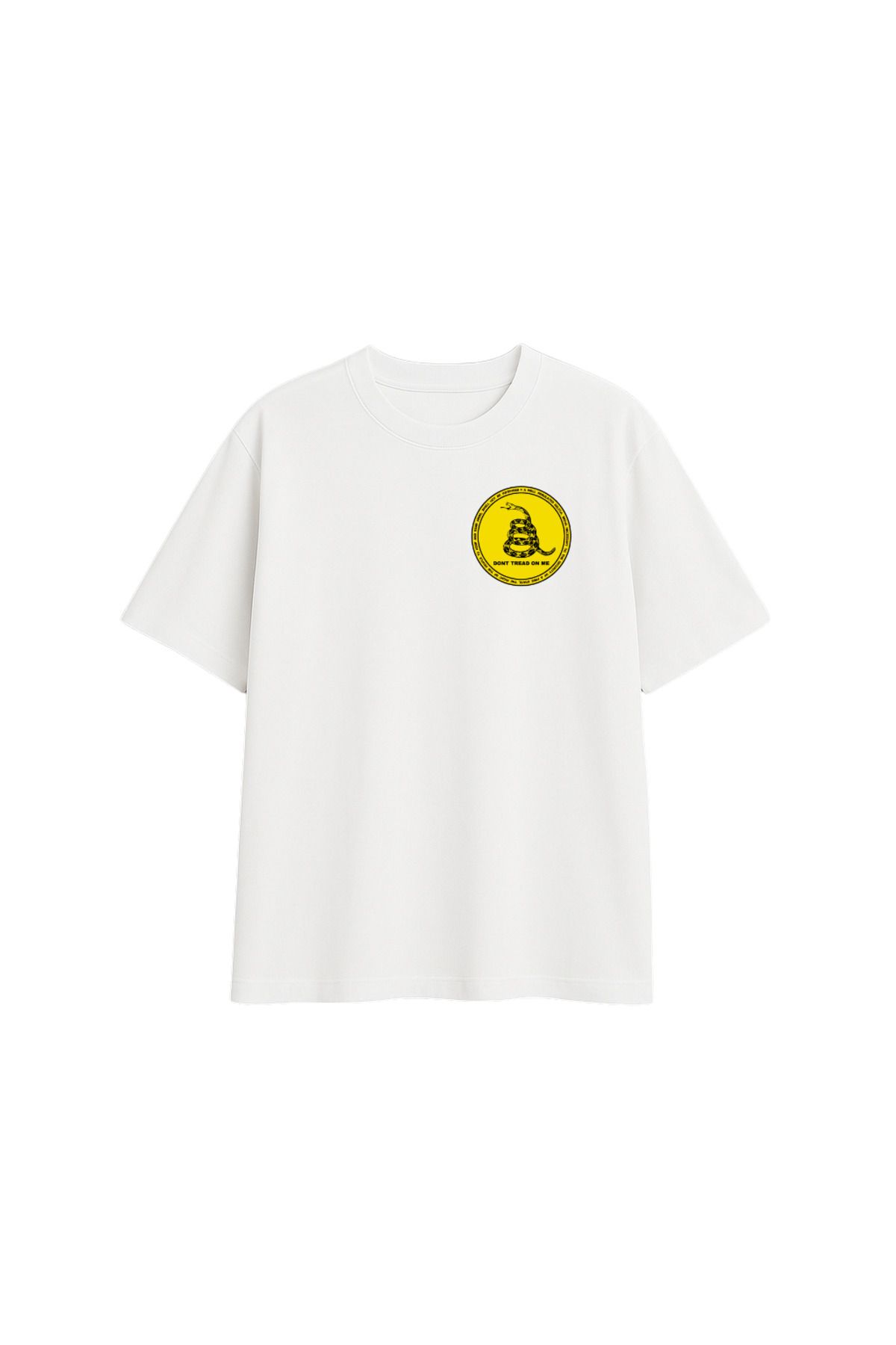 Butik GADSDEN YILANLI 'DON'T TREAD ON ME' OVERSİZE BEYAZ TSHİRT