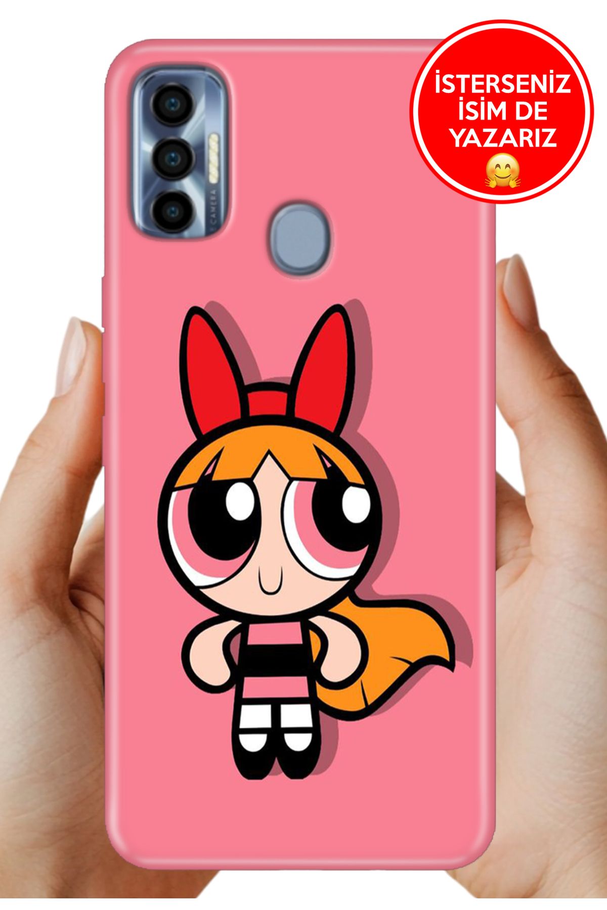 TECNO Spark 7 Pro Kılıf Desenli İsimli / İsimsiz Silikon Power Puff