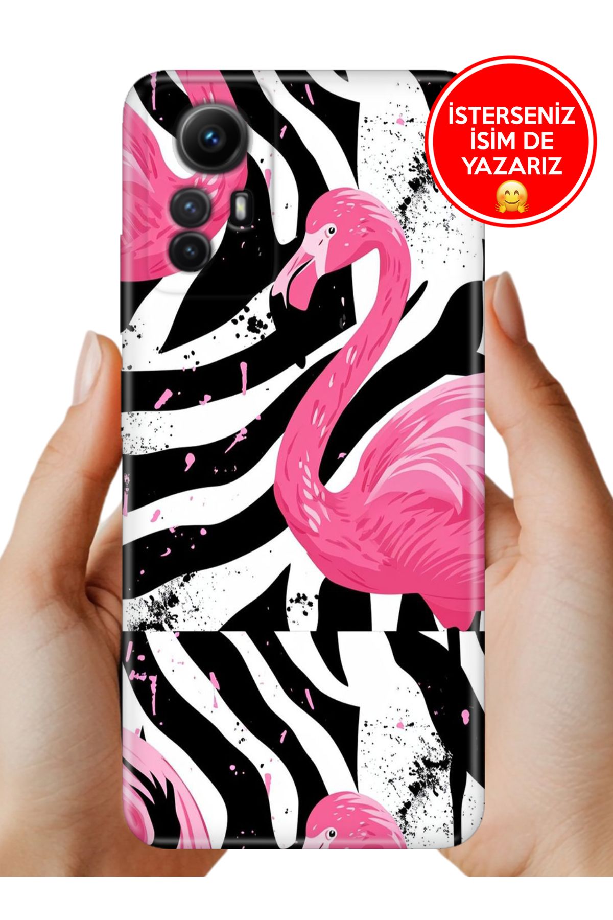 Cekuonline Xiaomi Redmi Note 12s Kılıf Telefon Kılıfı Tasarım Kapak X Flamingos
