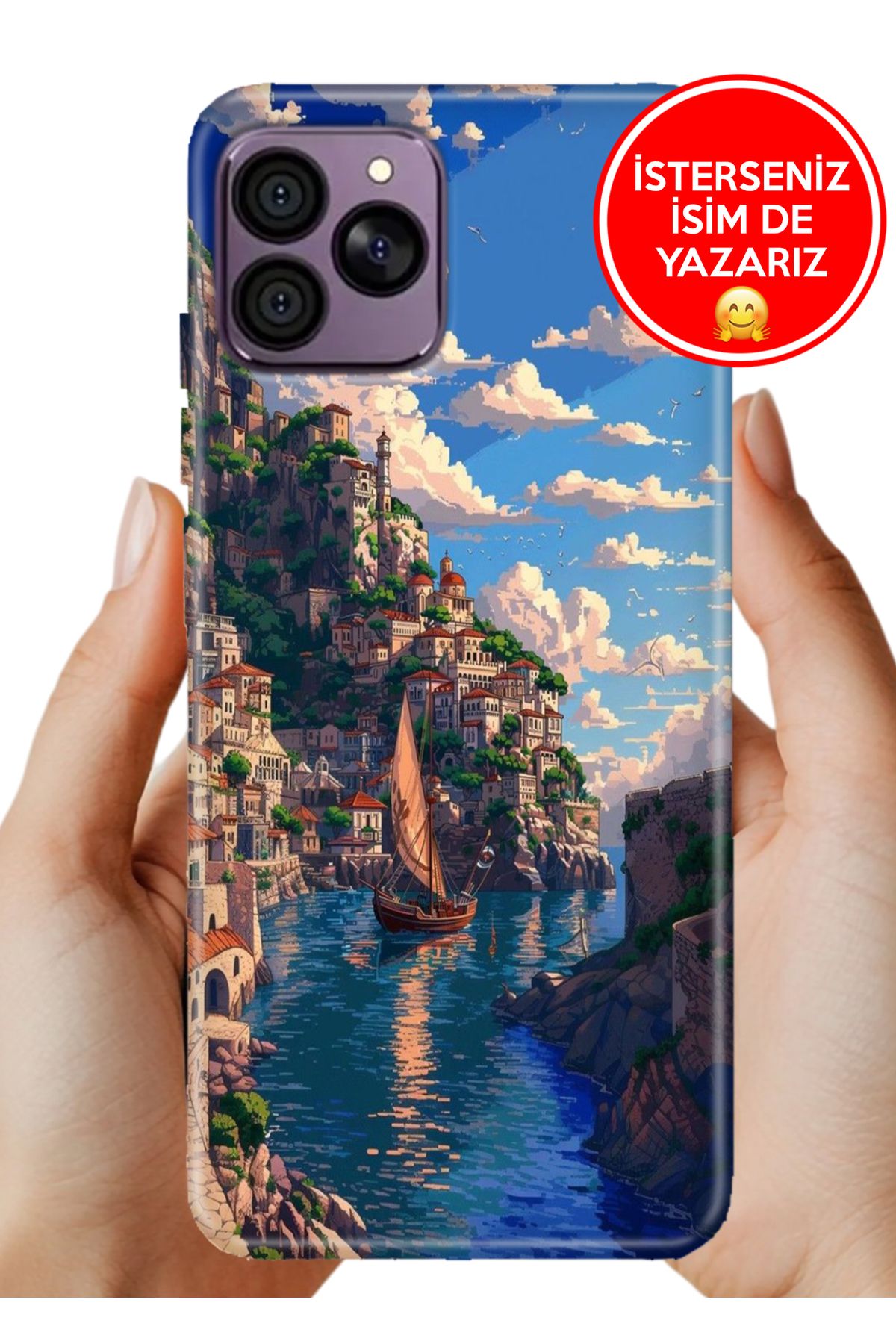 Hikıng A41 Kılıf UvBaskı Özel-Tasarım Silikon Amalfi